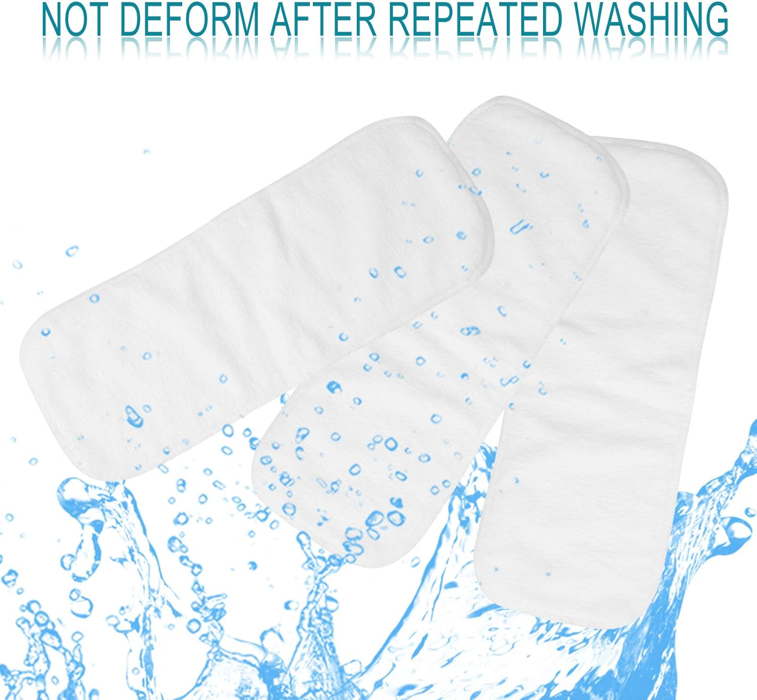 Baby Liner Inserts, 3‑Layer Super Absorbent Cloth Nappy Liners, Diapers Microfiber Baby Liner Inserts Reusable Baby Cloth for Baby Baby Bath Kids Children(Pack of Five, 35 * 13.5Cm) image number 2