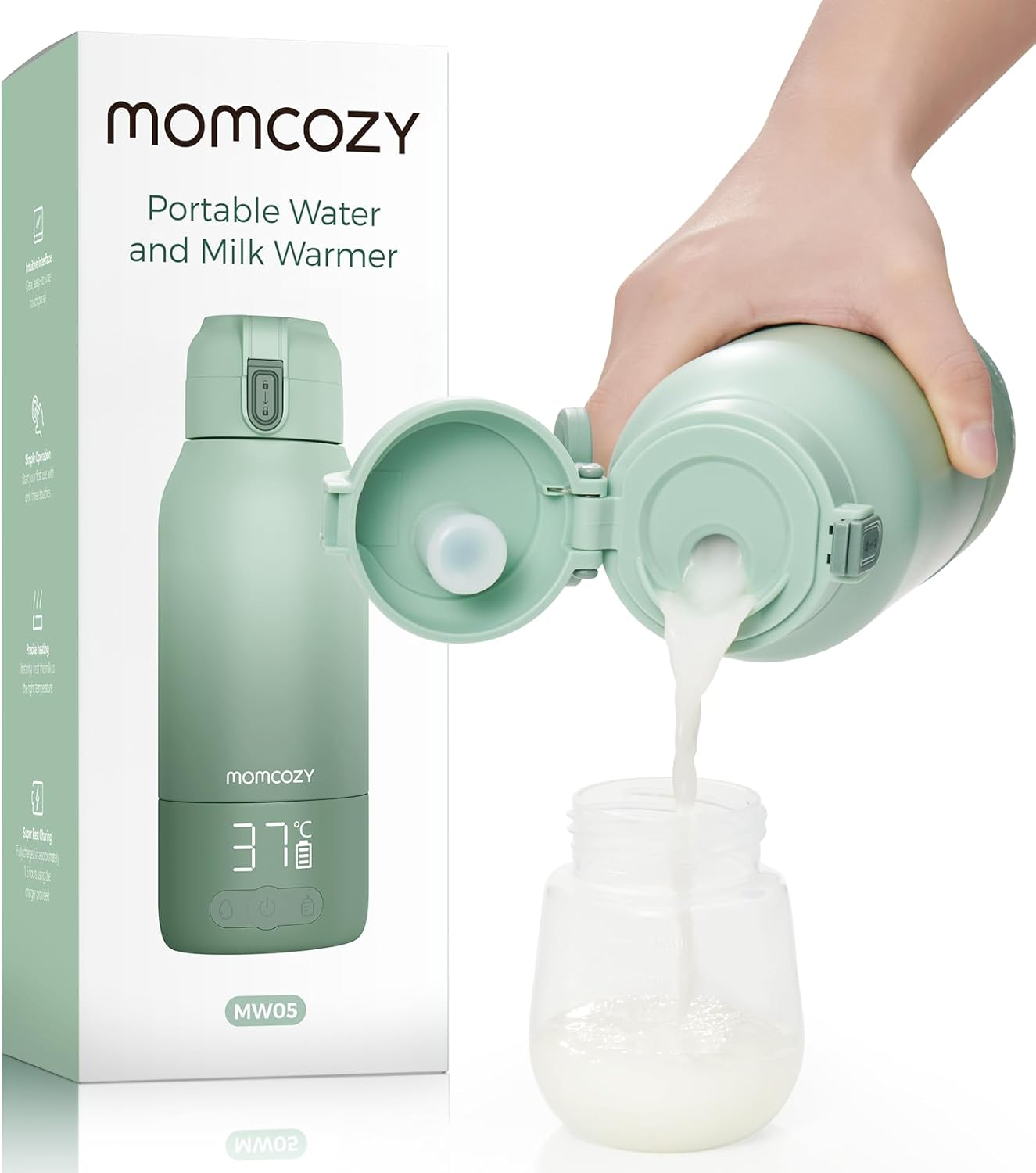 Momcozy Portable Milk Warmer for Travel &ndash; Dual Heating Modes for Breast Milk & Water, Portable Bottle Warmer with Fast Heating & Long Battery Life, 17 Ounces Large Capacity to Meet Your All-Day Needs image number 4