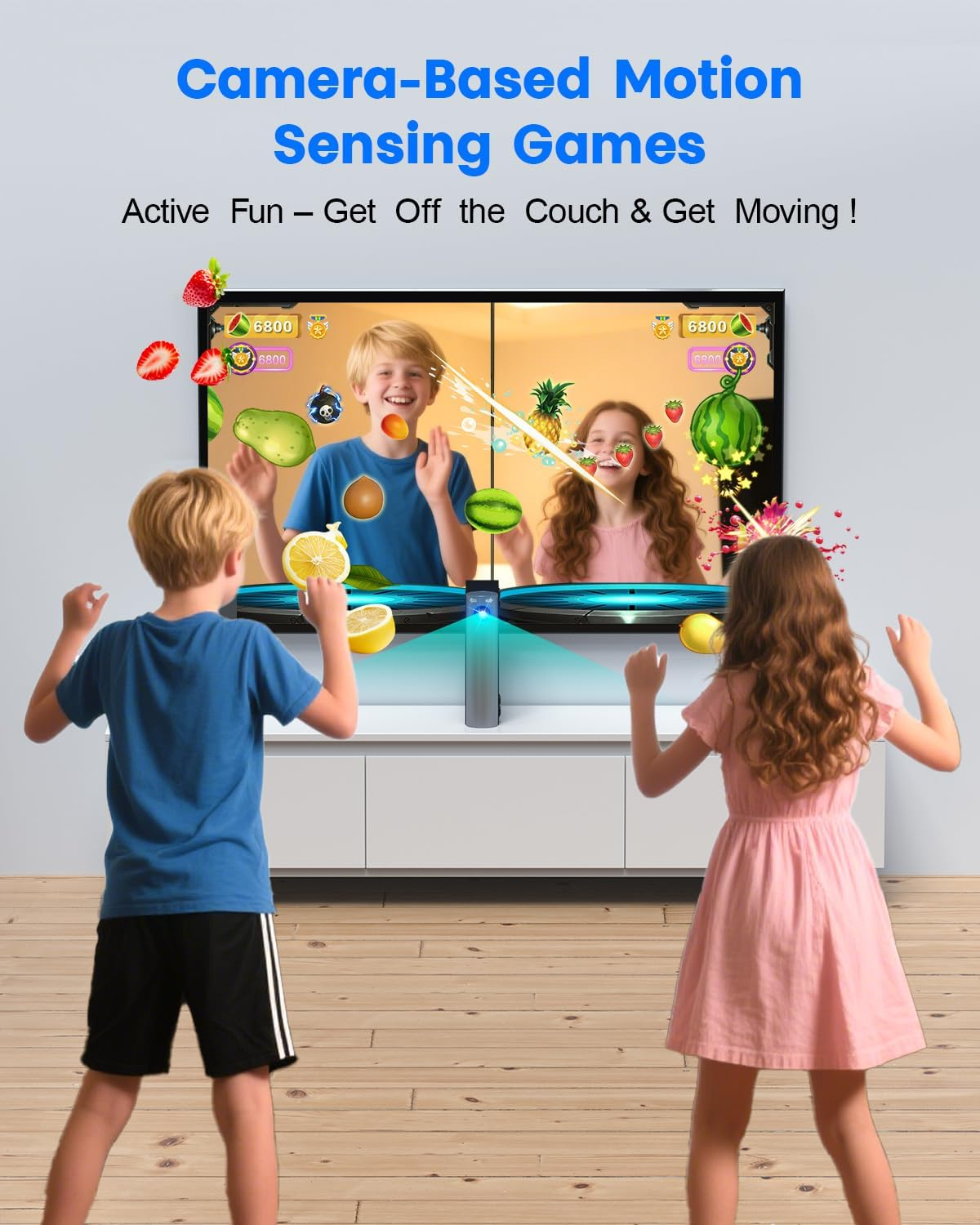 【Australia Version】 AR Motion Game Console with Adjustable Camera,Plug & Play Video Games via HDMI Connection, 10 Motion Games & 18 Controller Games for Indoor Play & Interactive Fun - Black image number 4