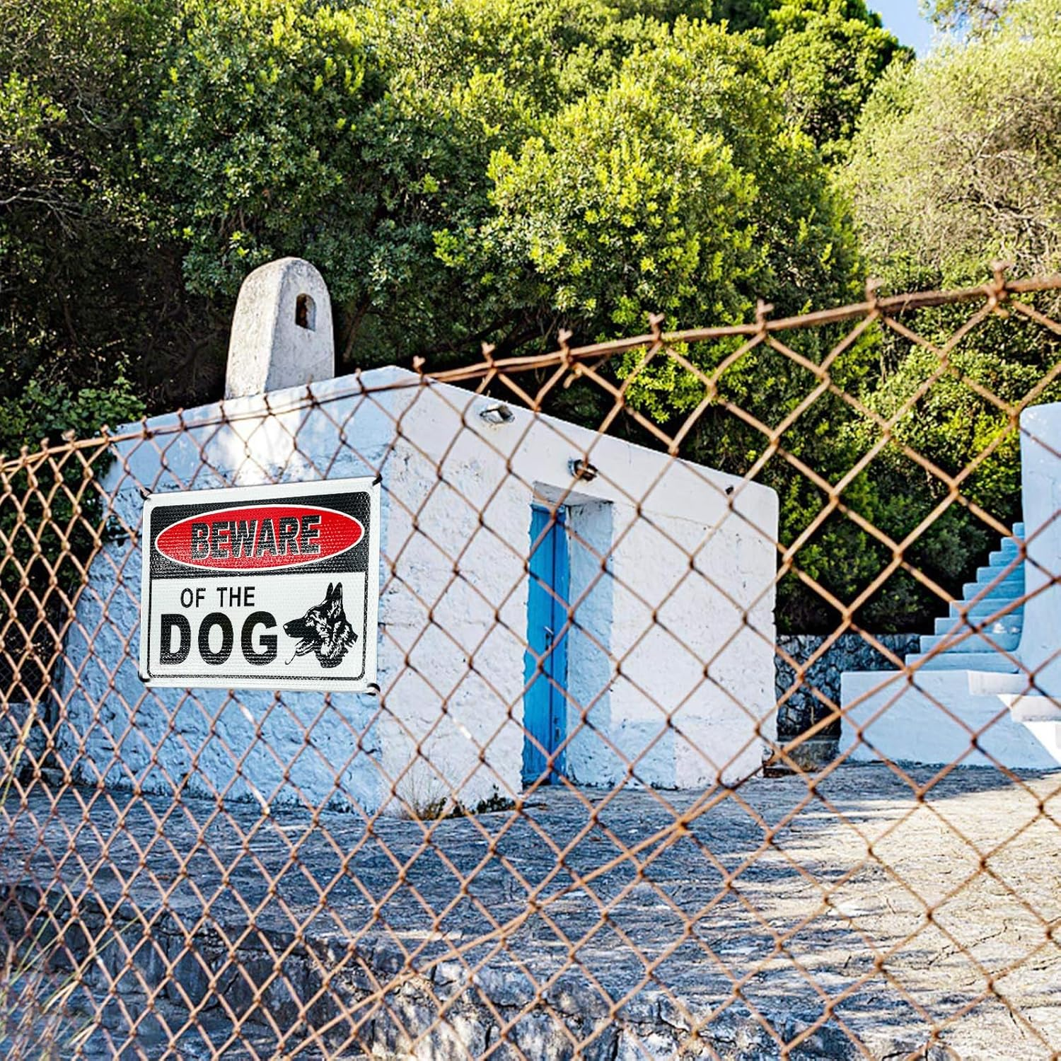 Beware of Dog Sign, Dog Warning Sign, UV Protected and Weatherproof, Indoor or Outdoor Use, Reflective Aluminum, 2 Pack image number 2