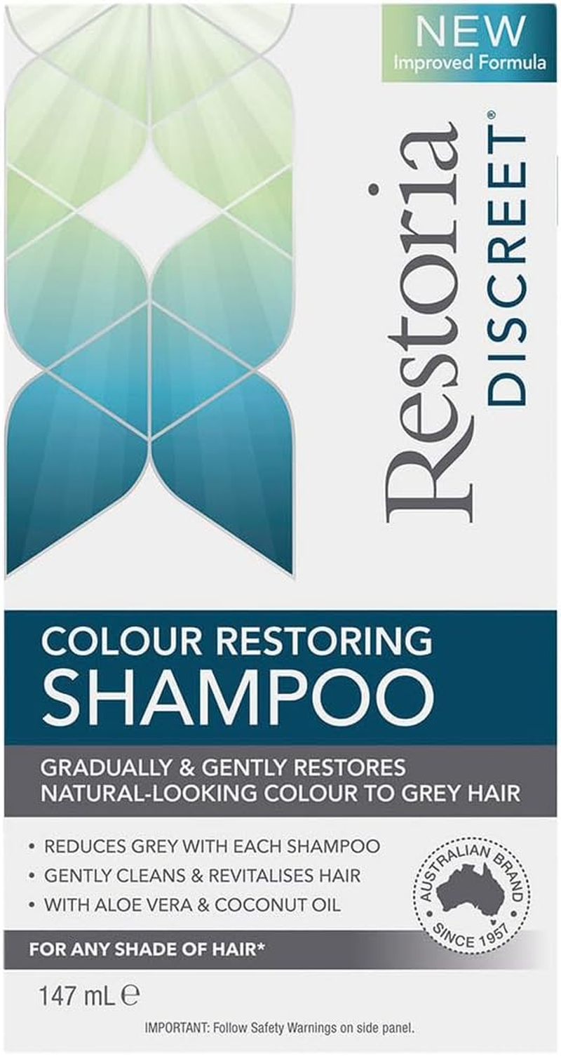 Restoria Discreet Colour Restoring Shampoo, Gradually Restores Natural Colour to Grey Hair, for Any Shade of Hair, with Aloe Vera & Coconut Oil, 147Ml image number 4