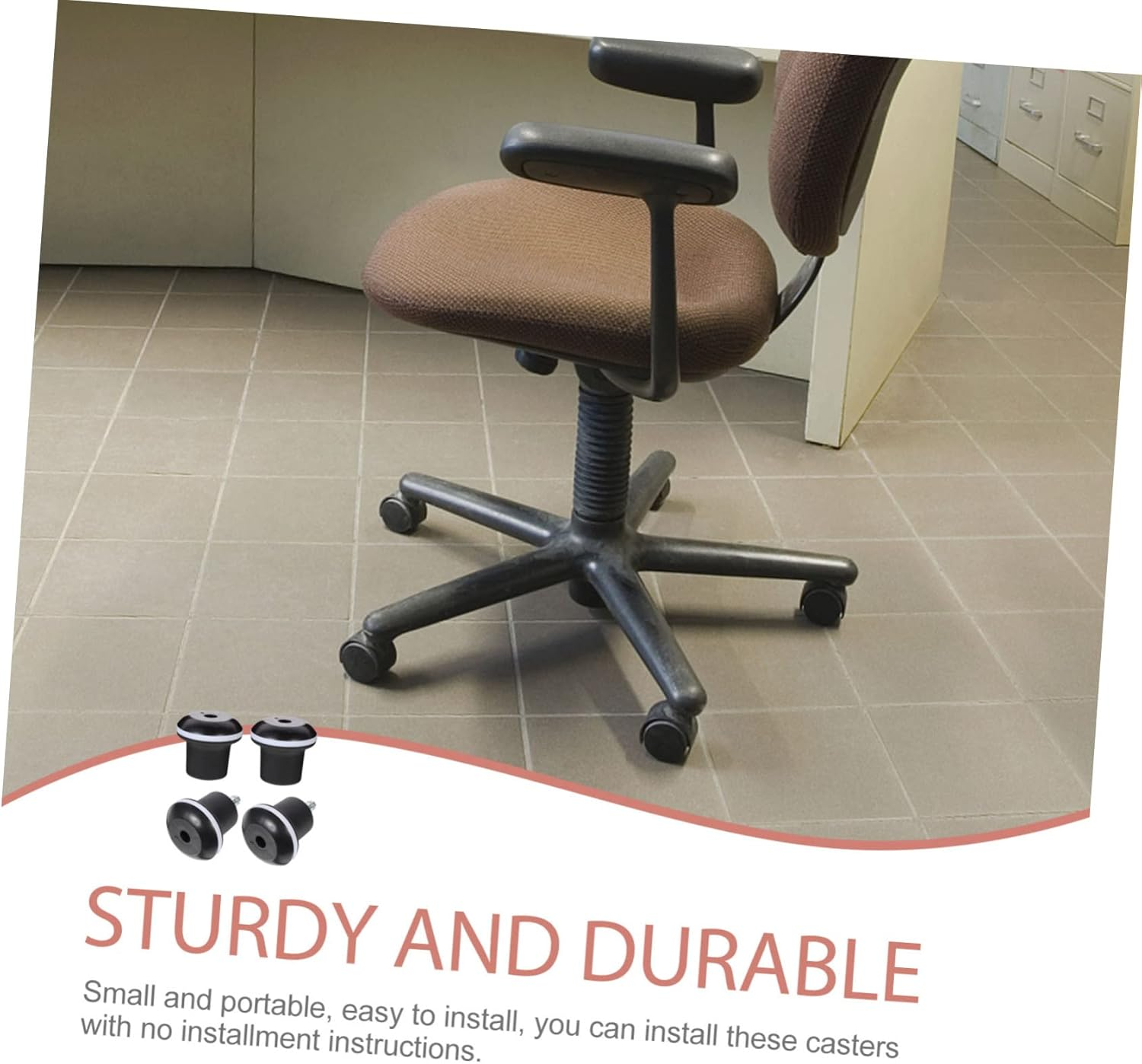 Household Chair Wheel Replacements 7.5X6.1Cm High-Grade Plastic Footed Chair Pads Easy to Install for Floor Protection