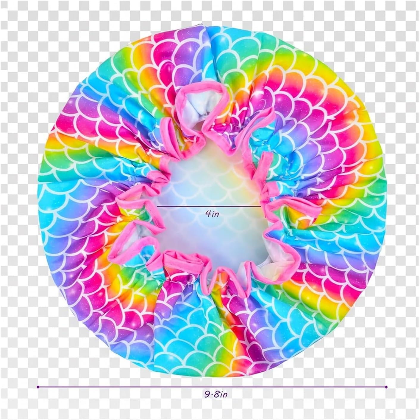 3 Pack Kids Shower Caps &ndash; Waterproof Reusable Hair Caps for Girls & Toddlers, Oversized Adjustable PE Bath Caps with Cute Design for Children and Women image number 4