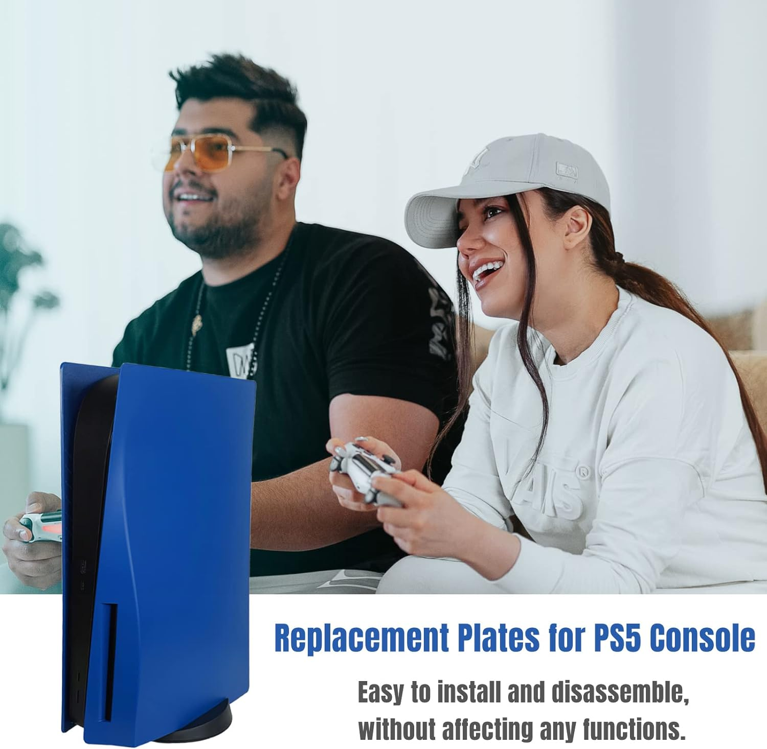 Disc Edition Face Plates Cover Skins Shell Panels for PS5 Console, Accessories for Playstation 5 Protective Shell Replacement Faceplate (Blue) image number 6
