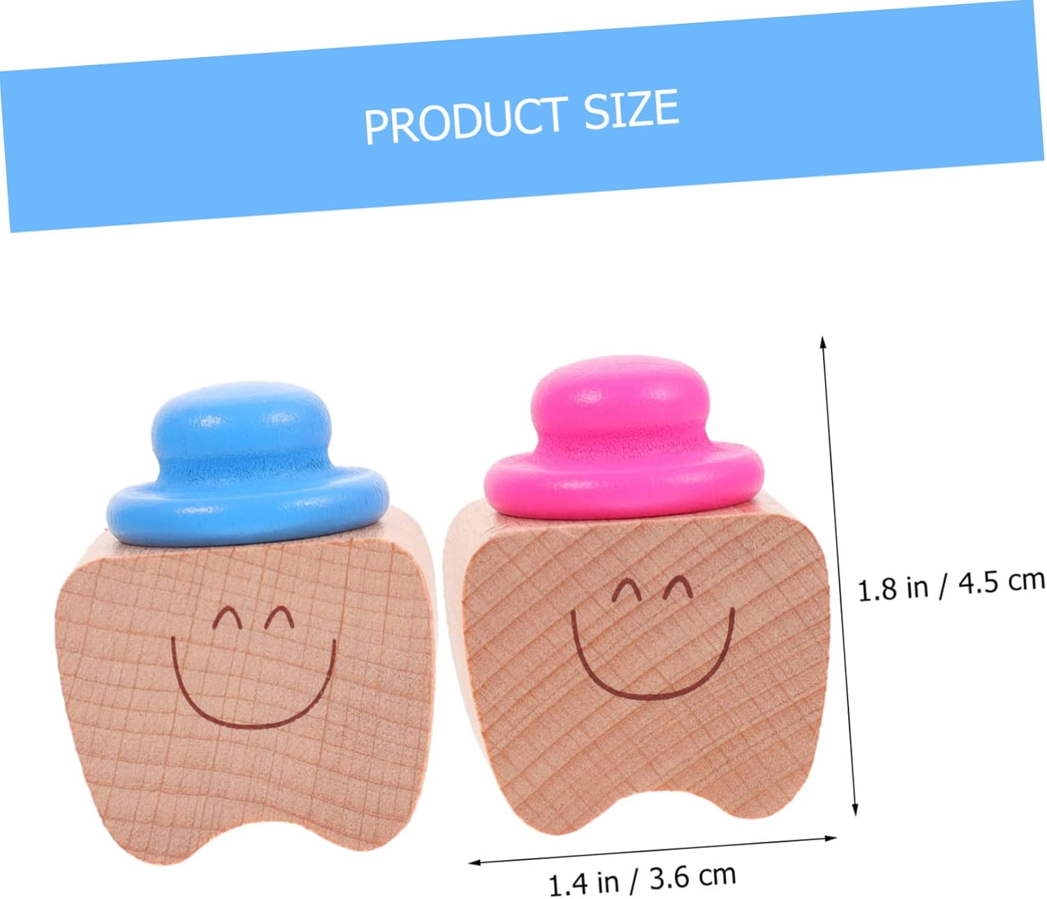 Baby Teeth Wooden Keepsake Box for Boys and Girls Infant Tooth Storage Organizer 2Pcs Blue and Rose Pink Containers for Nursery or Travel