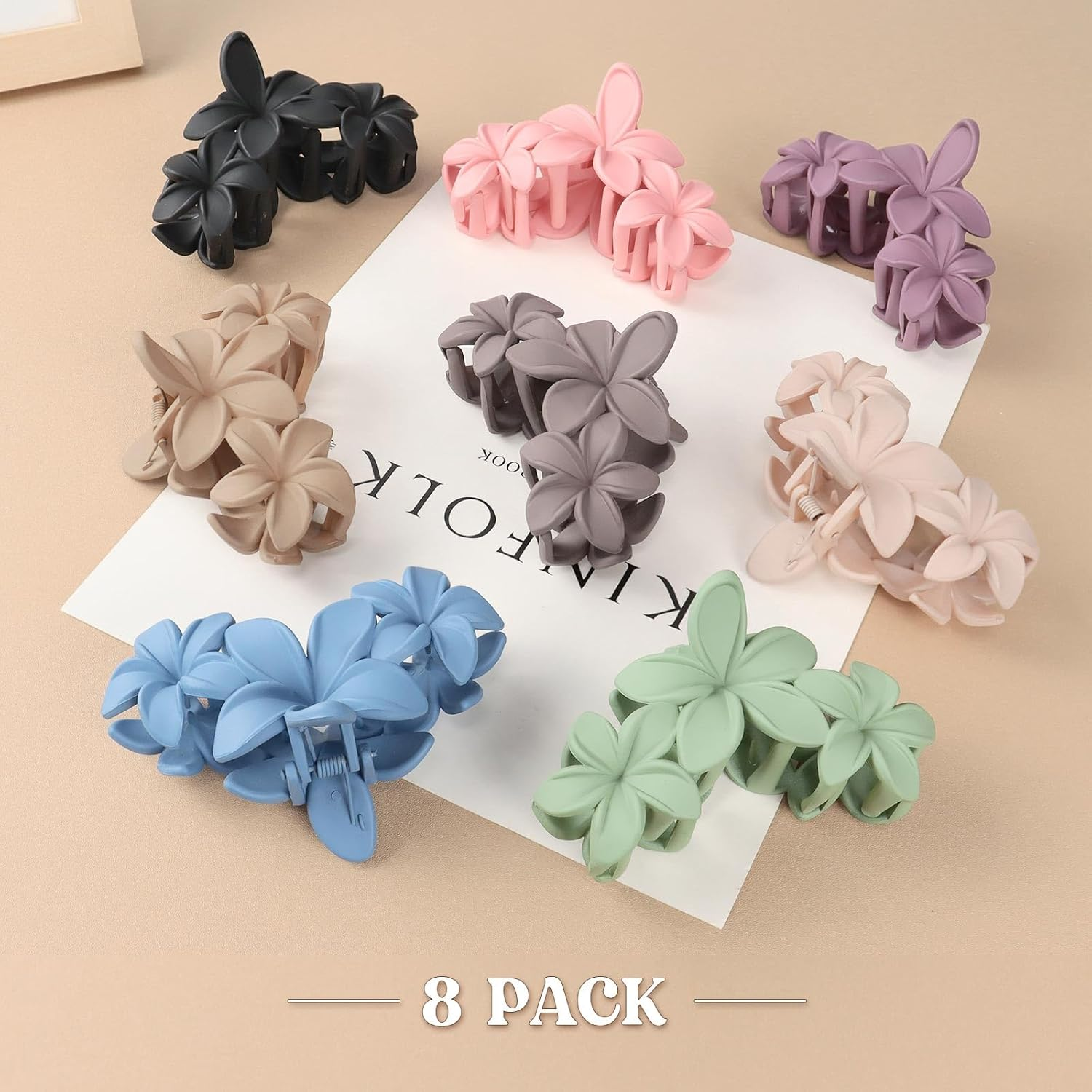 PROPOG Flower Hair Clip Large Pack of 8 Hair Clip Flower for Thick Thin Hair Non-Slip Flower Hair Clip Women'S Elegant Hair Accessories for Women Girls