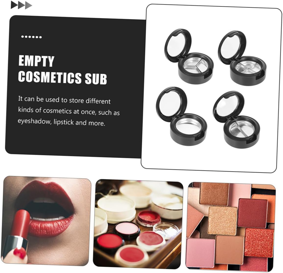 WRITWAA 6Pcs Eye Shadow Box Highlighter Tray Empty Eyeshadow Cases for Makeup Organizer Box for Storing Blush Lipstick for Travel Makeup image number 3