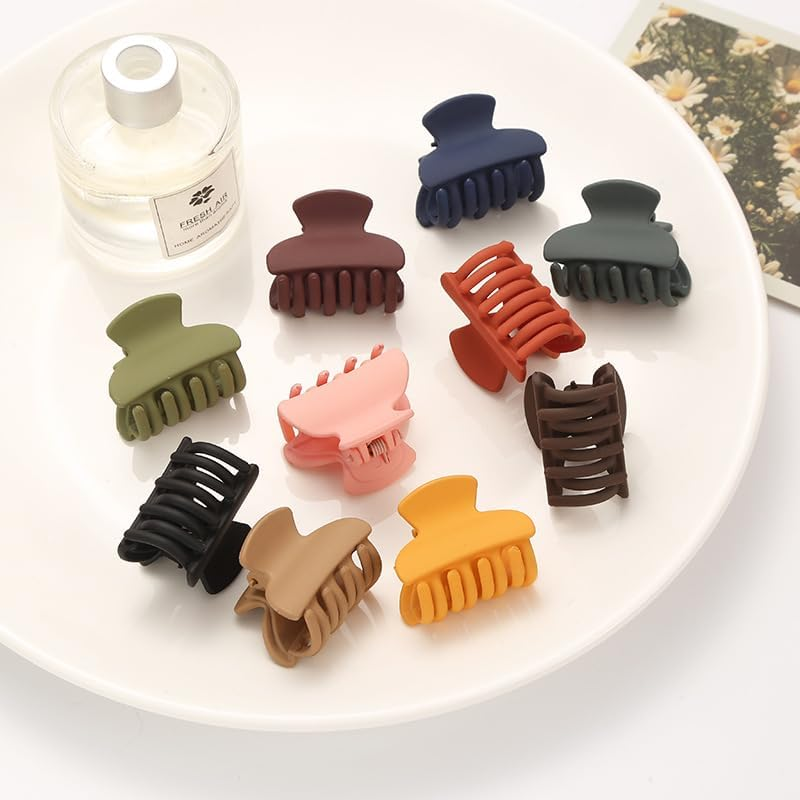 10 X Mini Hair Clips for Women - Practical Hair Accessories with Double Teeth, Mini and Lightweight Design for Daily Hairdressing, Crab Hair Barrette for Women and Girls, Multi Colours image number 5