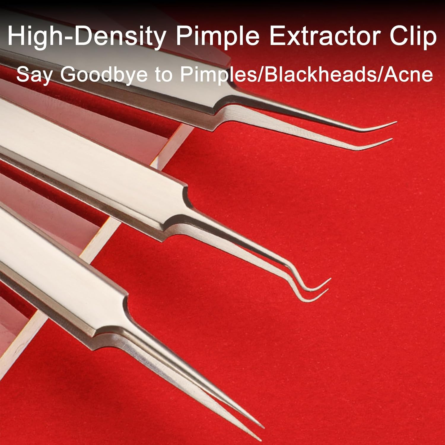 Luzcauwy Professional Facial Blackhead Remover Tweezers, Stainless Steel Acne Clip for Ingrown Hair Removal, Precision Blackhead Remover Tool and Pimple Popping Kit for Skin Care Use image number 5