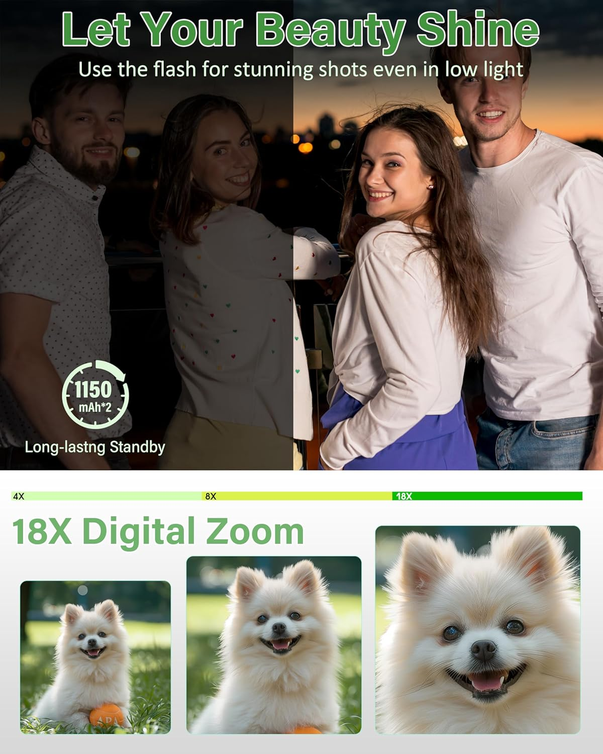 5K Digital Camera for Photography Autofocus 75MP Vlogging Camera for Youtube with SD Card, Compact Travel Camera for Teens with 18X Zoom, 32GB SD Card image number 3