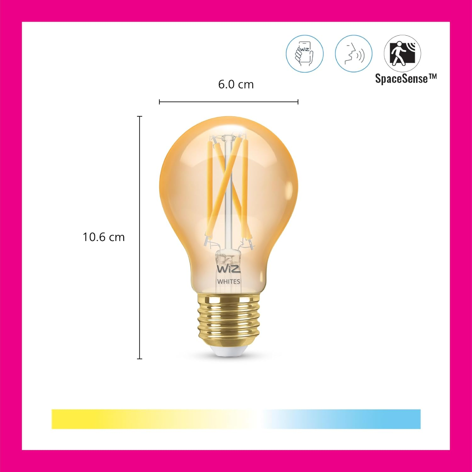 Wiz A60 E27 Filament Amber Bulb image number 2