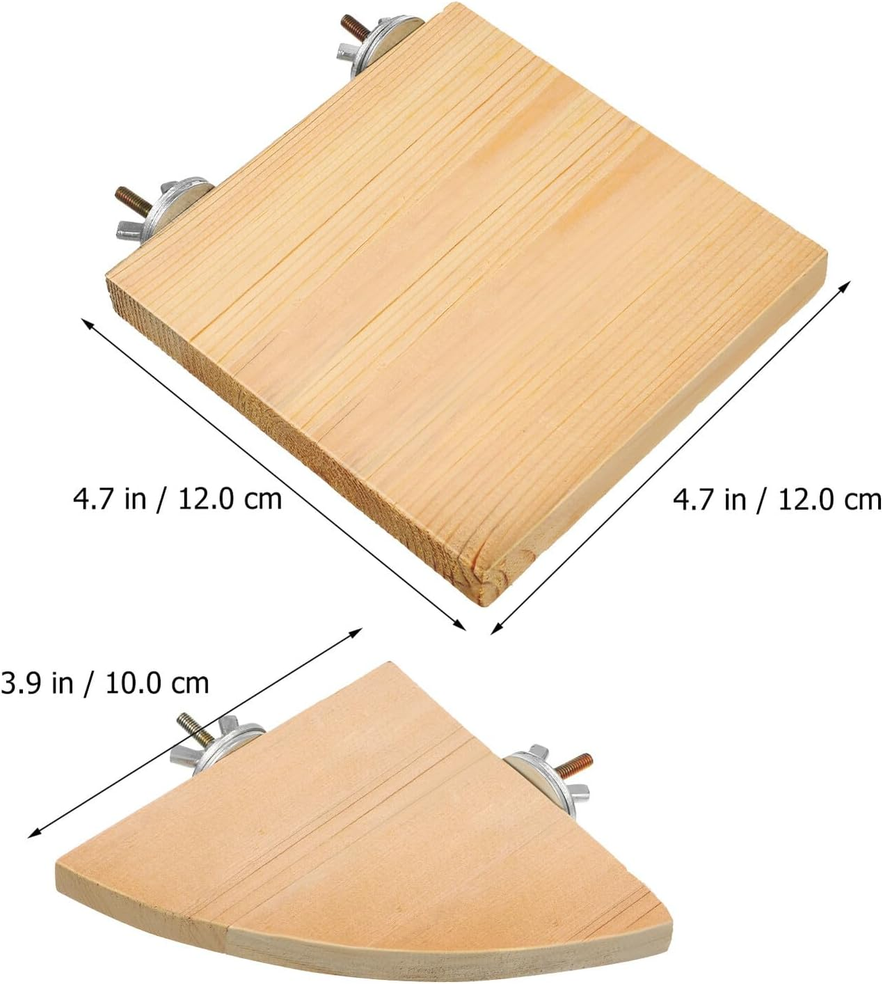 GANAZONO 2 Pcs Wooden Bird Perch Platforms for Parakeets and Small Birds Flat Natural Wood Stands with Screw Mounts Non-Toxic Cage Accessories for Cockatiels Conures Finches Slip-Resistant image number 1