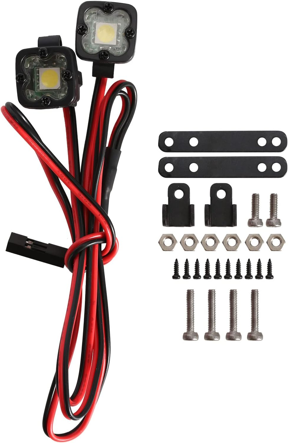 INJORA RC Crawler Lights LED Headlight for Axial TRX-4 TRX6 SCX10 90046 Wraith Redcat Gen8 1/10 RC Crawler Car,4Pcs image number 5