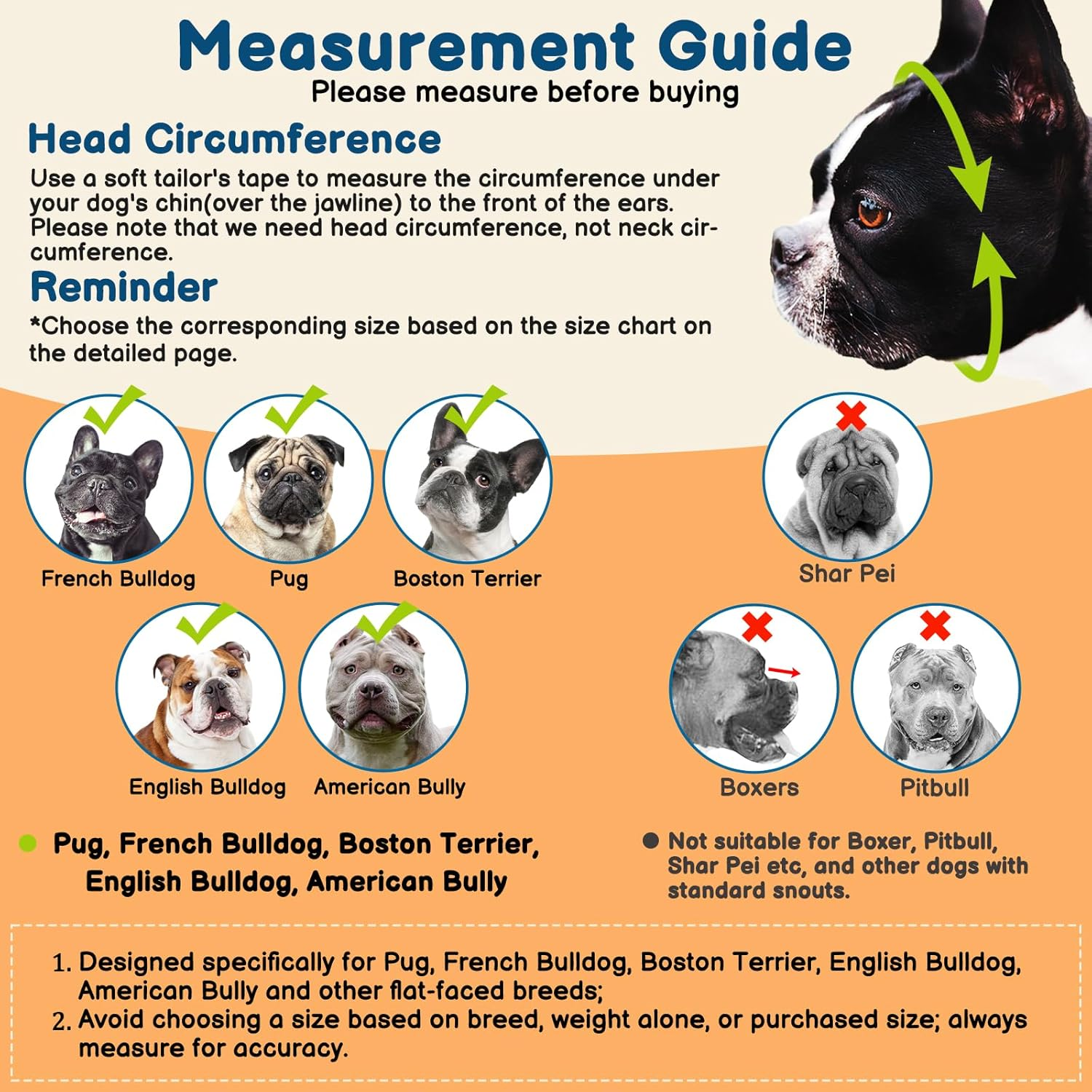 BARKLESS Dog Muzzle for Short Snout, Soft Frenchie Muzzle for Biting, Chewing, Licking for French Bulldogs Boston Terriers, Ideal for Flat-Faced Aggressive Dogs Grooming Walking, Allows Drinking image number 2