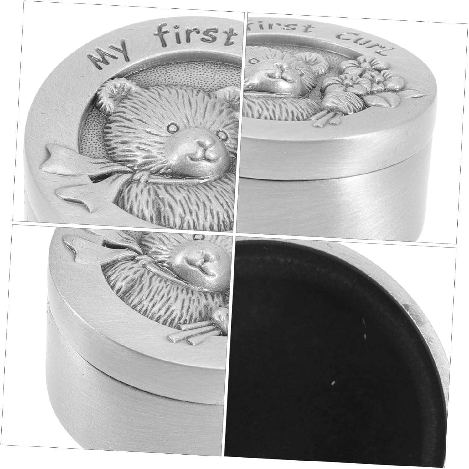 Yardwe Fetal Hair Keepsake Box for Metal Storage Box with Cartoon Design Unique Memory Organizer for Newborn Hair Curls and Special Moments image number 6