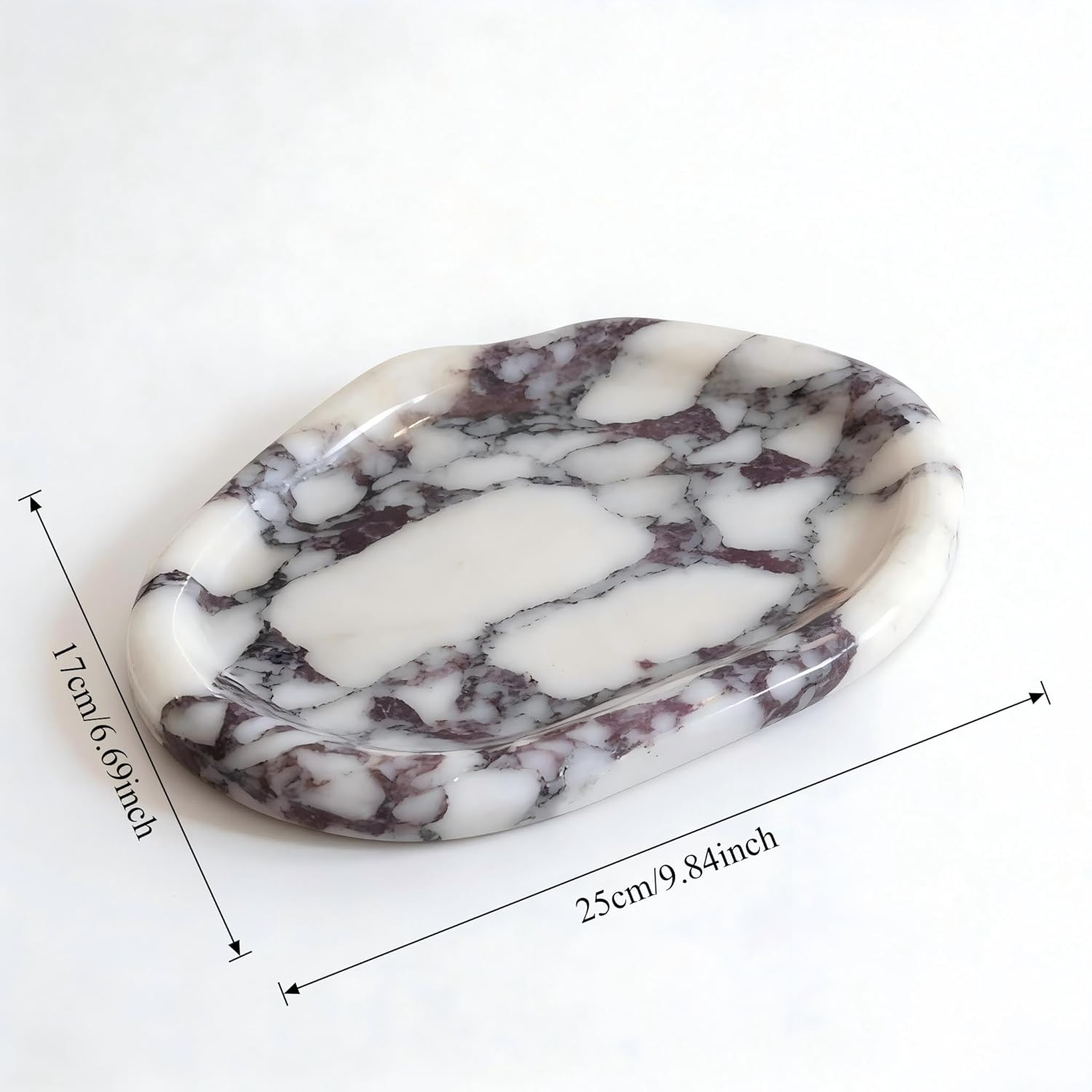 Real Luxurious Natural Marble Vanity Tray Genuine Marble Stone Storage Tray for Home Decor Bathroom/Kitchen/Vanity/Dresser Non-Resin Irregular Shape (Baogeli-Black), YULIN-FEI-01 image number 2
