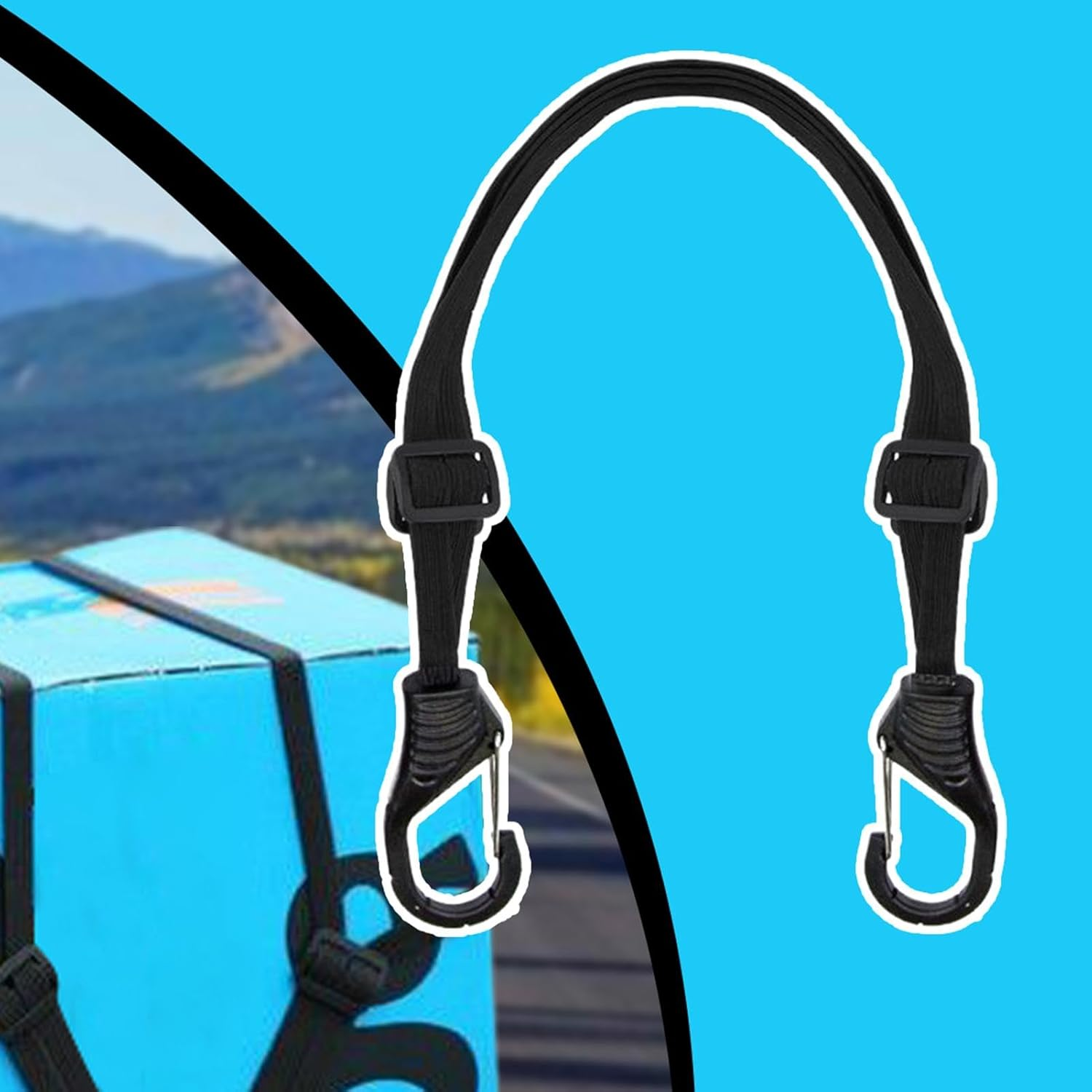 Motorcycle Luggage Cargo Straps - Motor Tie down Rope - Adjustable Motorcycle Tie down Straps for Securing ATV Kayak Moving Cargo