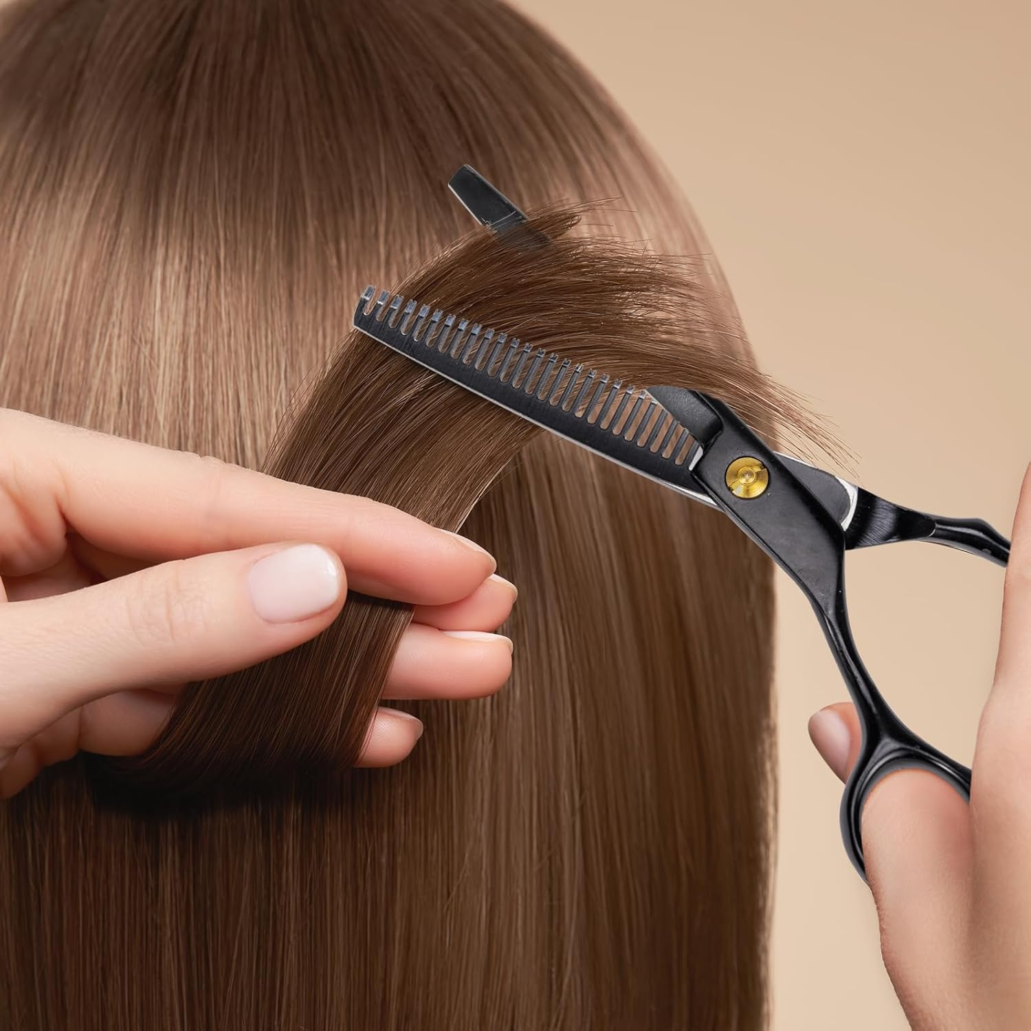 Hairdressing Scissors Set, 6.7 Inch Hair Cutting Scissors, Hair Scissors Thinning Scissors Set, Professional Hair Cutting Scissors for Women, Men, Children, Pets, Hairdressing Accessories for Hair and Beard, Hairdressing Cape, Comb image number 6