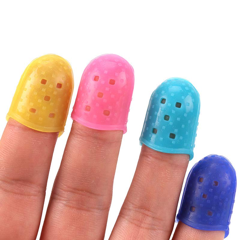 16Pcs Guitar Silicone Finger Protector,Color Fingertip Protection Covers Caps in 4 Sizes and 4 Colors for Beginner Playing Ukulele Electric Guitar image number 1