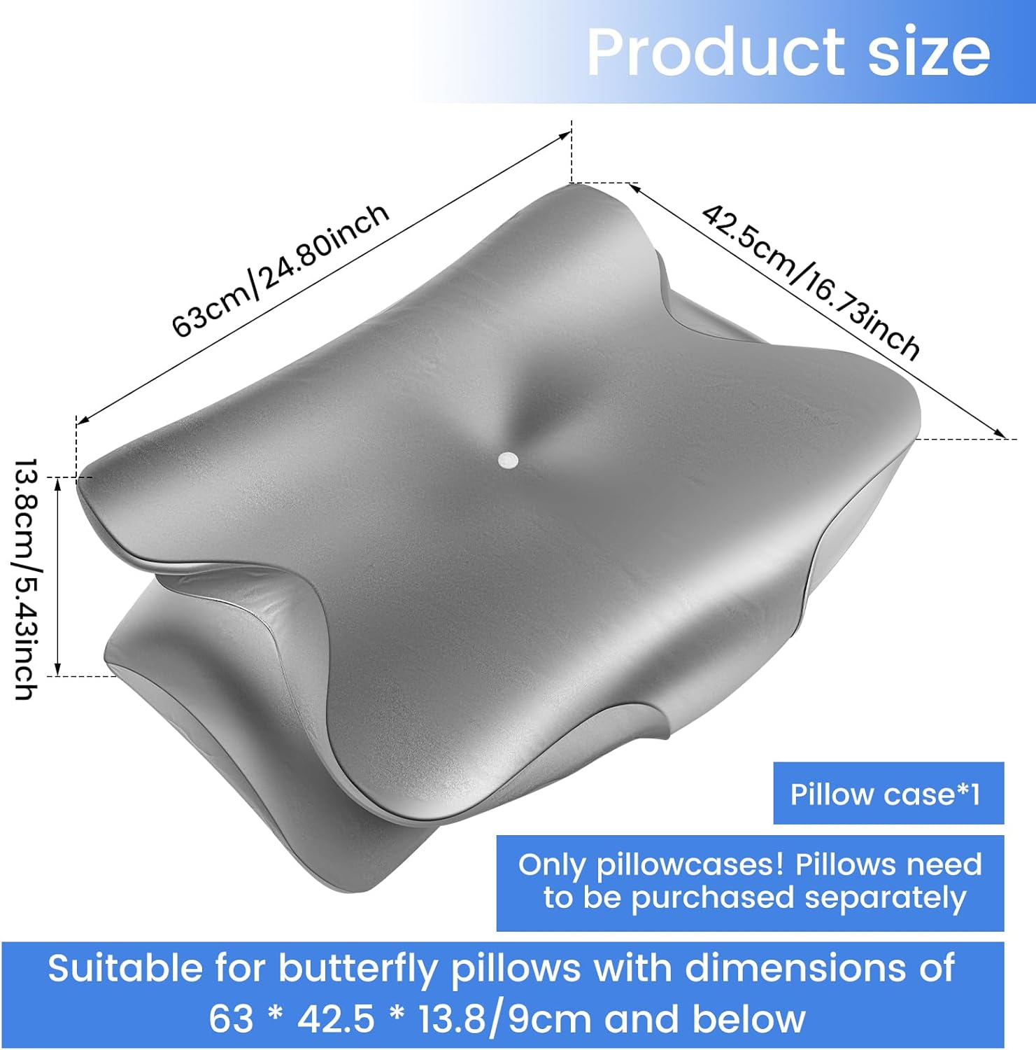 Djapwpx-Contour Pillow Case Cover with Zipper, Smooth Contour Pillowcase, Soft Cervical Neck Pillow Cover, Comfortable Pillow Covers, Machine Washable for Pillows Home image number 1