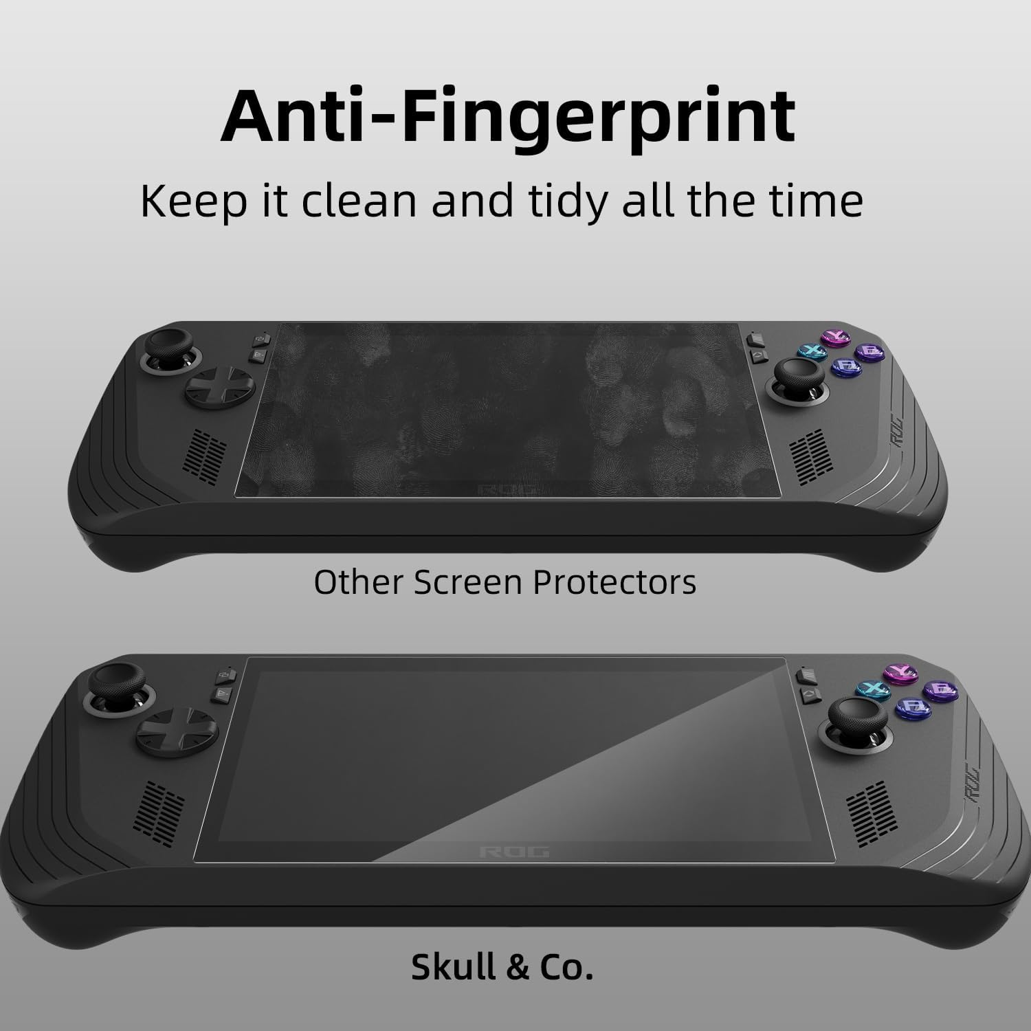 Skull & Co. High Transparency High Sensitivity Tempered Glass Screen Protector for ROG Ally X (2-PACK) with Positioner Installation Kits - HD Clarity image number 6