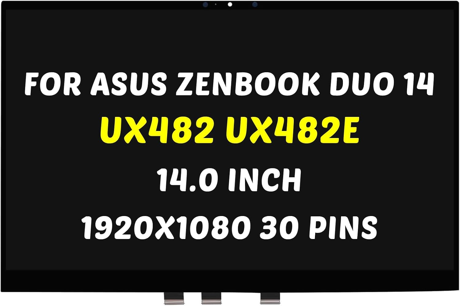 Replacement for ASUS Zenbook Duo 14 UX482 LCD Screen UX482E UX482EA UX482EAR UX482EG UX482EGR LED + Bezel Display Digitizer Assembly 1920X1080 14.0 Inch 30 Pins 60Hz (For Touch Screen Only) image number 3