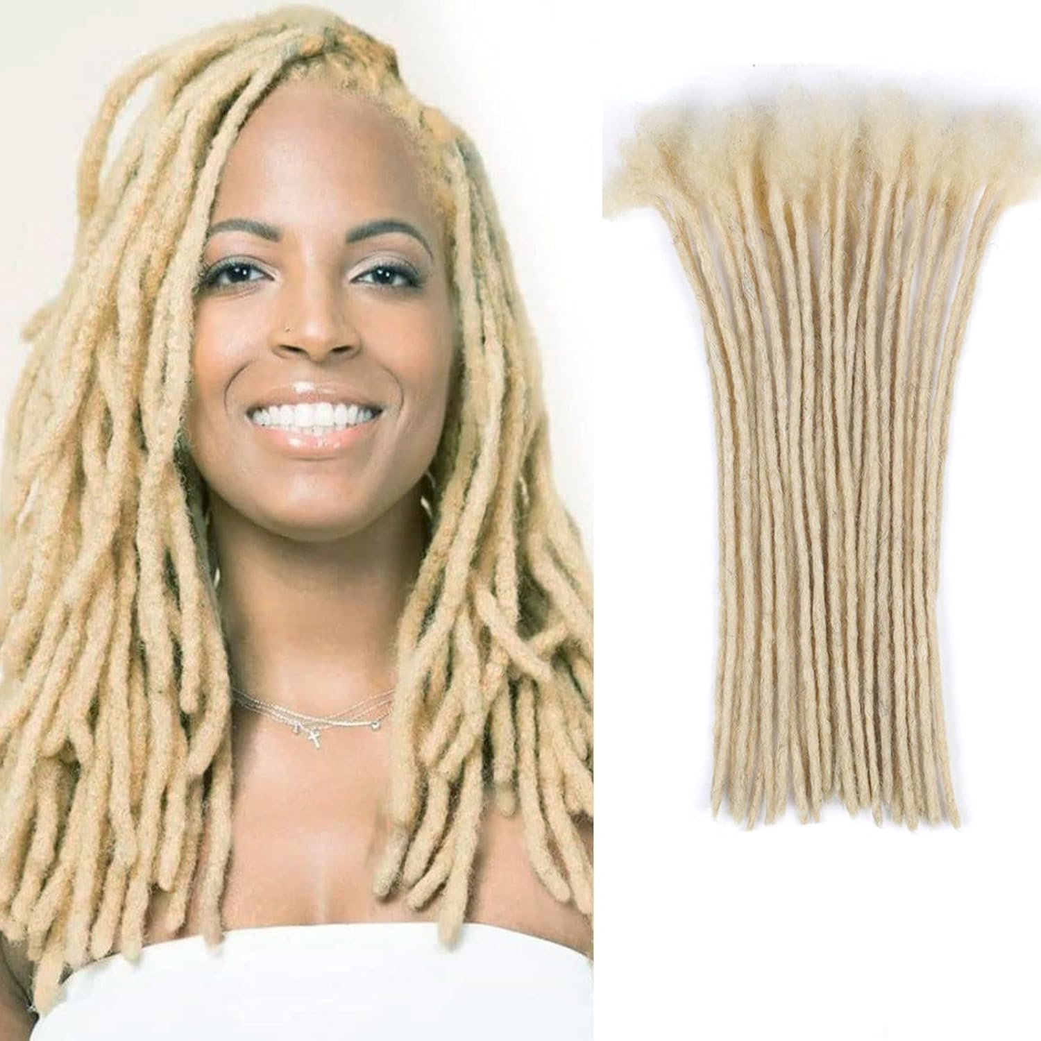 Huarisi 12 Inch Human Hair Dreadlocks Extensions for Black Women Pre-Colored Afro Kinky 10 Strands 0.4Cm Brown Real Hair Handmade Loc Extensions Permanent for Men Color 30 Will Not Fade