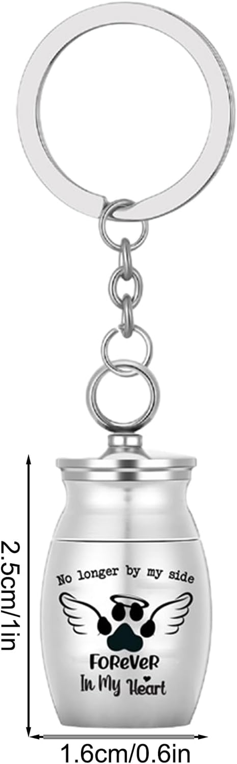 Shurzzesj Dog Ashes Keychain,Pet Urns Keychain Pet Memorial Keychain | Pet Ashes Keepsake, Stainless Steel Portable Pet Urn Key Chain, Pet Cremation Jewelry for Cats Dogs image number 2