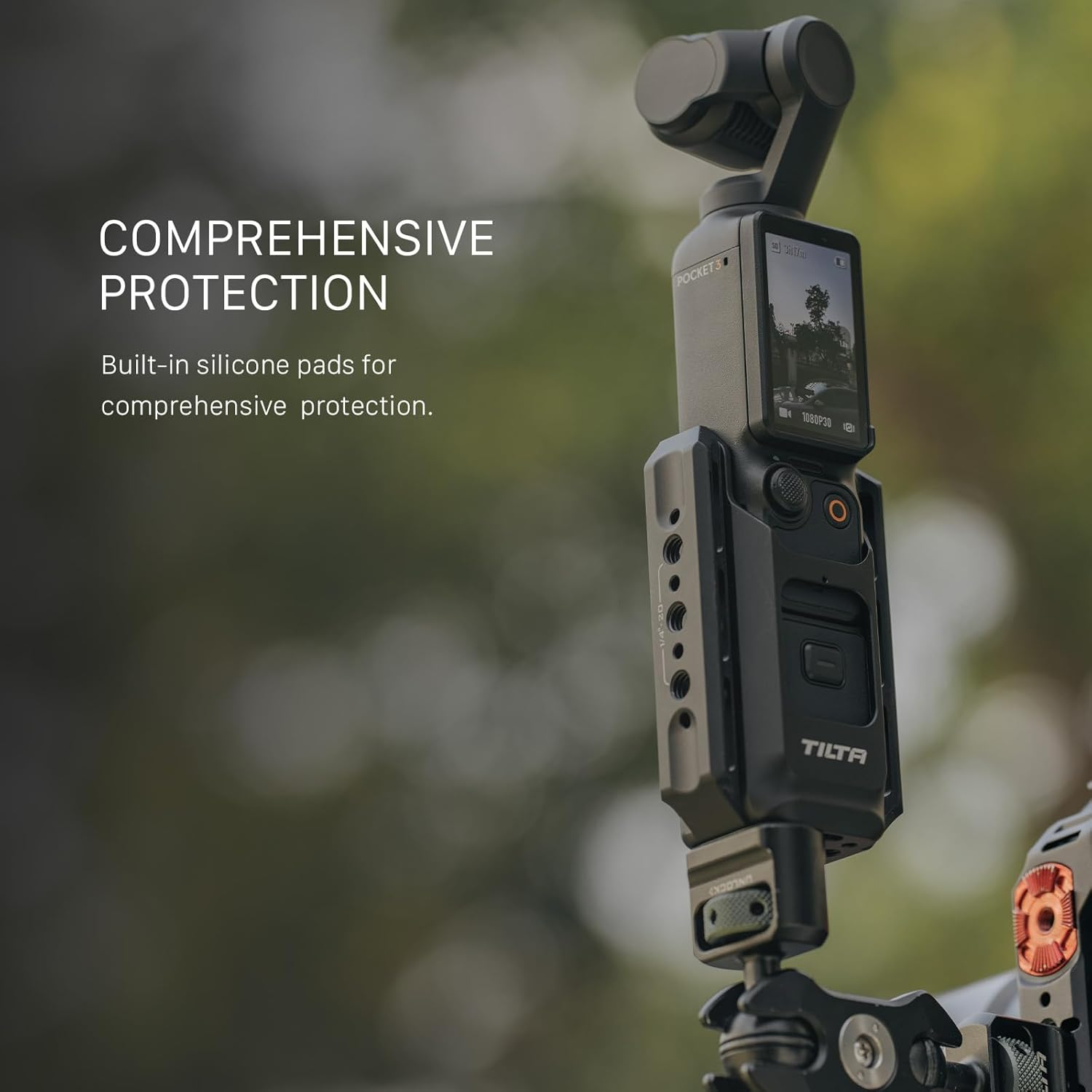 Tilta Accessory Mounting Expander for DJI Osmo Pocket 3 - Black | Slot for a Wrist Strap | Stays Secure within the Cage | Protection | 1/4""-20 Screw | TA-T65-AME-B image number 4