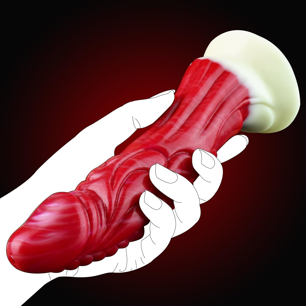NNSX "Lauren" Textured Curvy Dildo, Fantasy Creature Sextoy for Hotspots Sensual Stimulation, Sexually Gratification Device for Vaginal Maturbation or Anal Play (Ignitus) image number 4