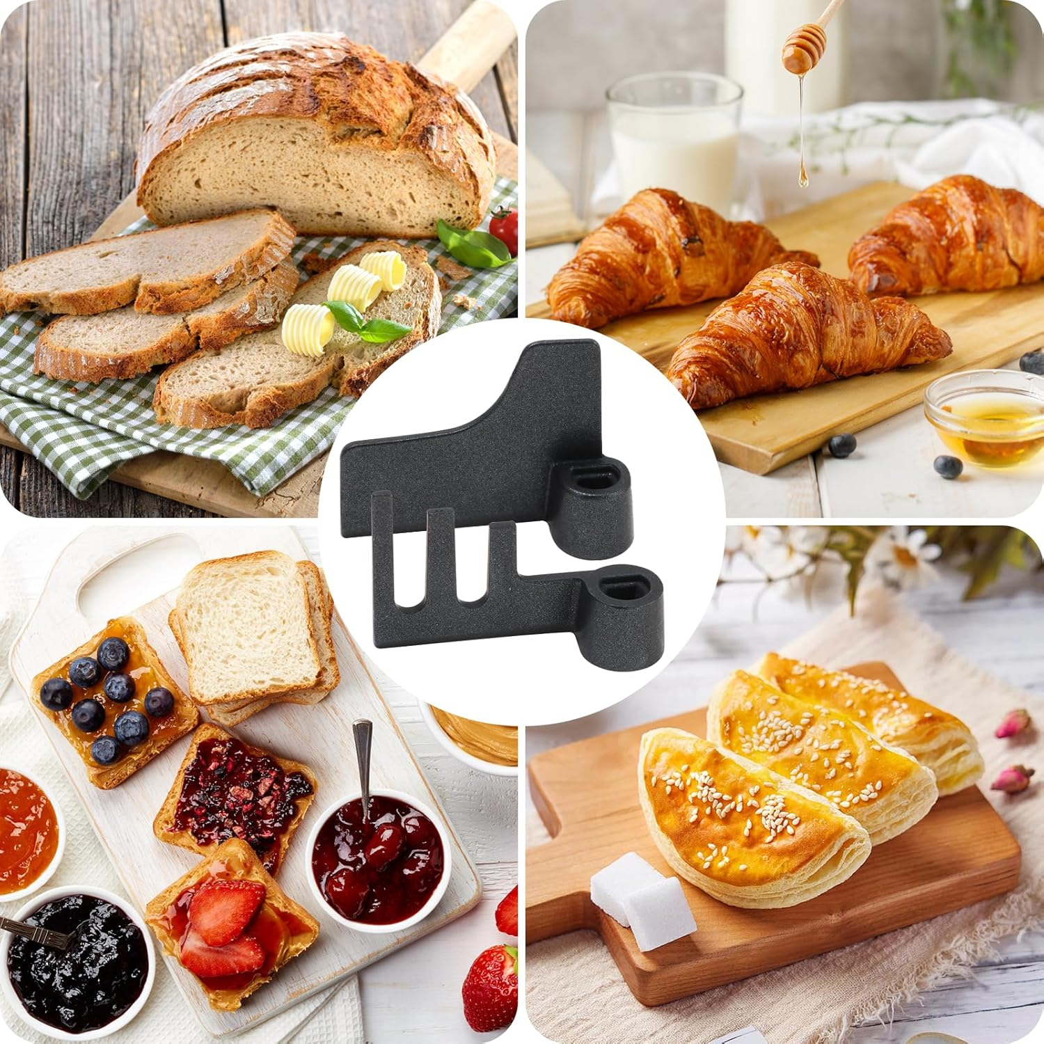 Bread Maker Paddle 2Pcs for Panasonic Breadmaker Kneading Mixing Blade Bread Machine Replacement Paddle Blade Nonstick Teflon Coated Flat Rye Kneading Paddles for Panasonic SD255 SD256 SD257 SD2501 image number 3