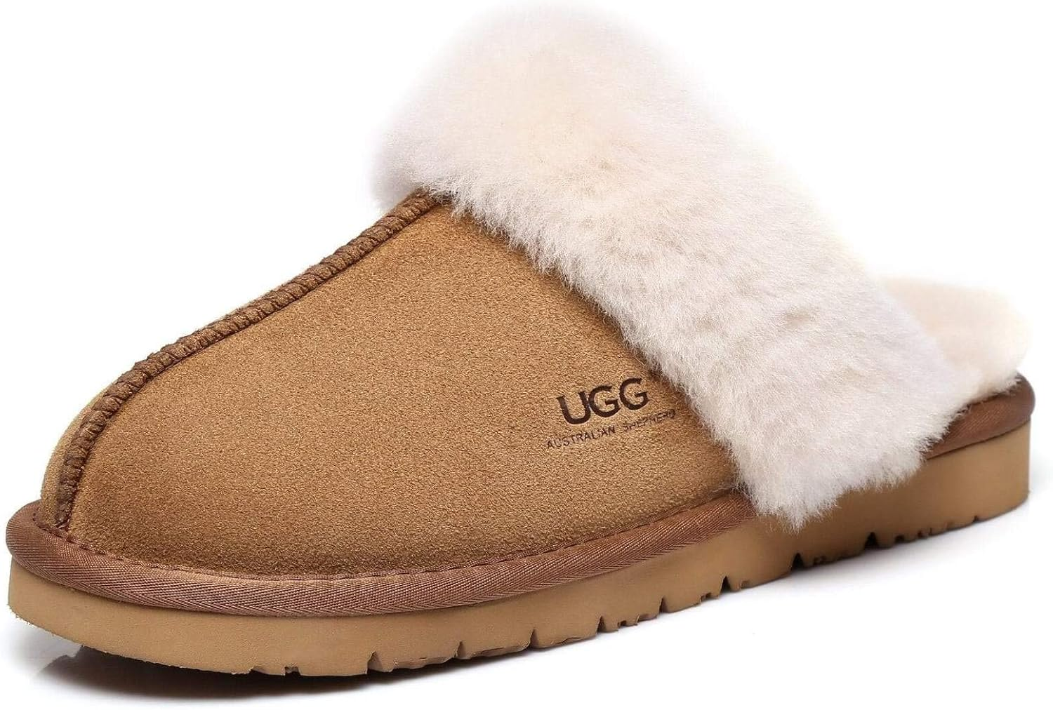 UGG Slippers Women Australian Premium Soft Sheepskin Wool Winter Slippers Thick Sole Muffin image number 4