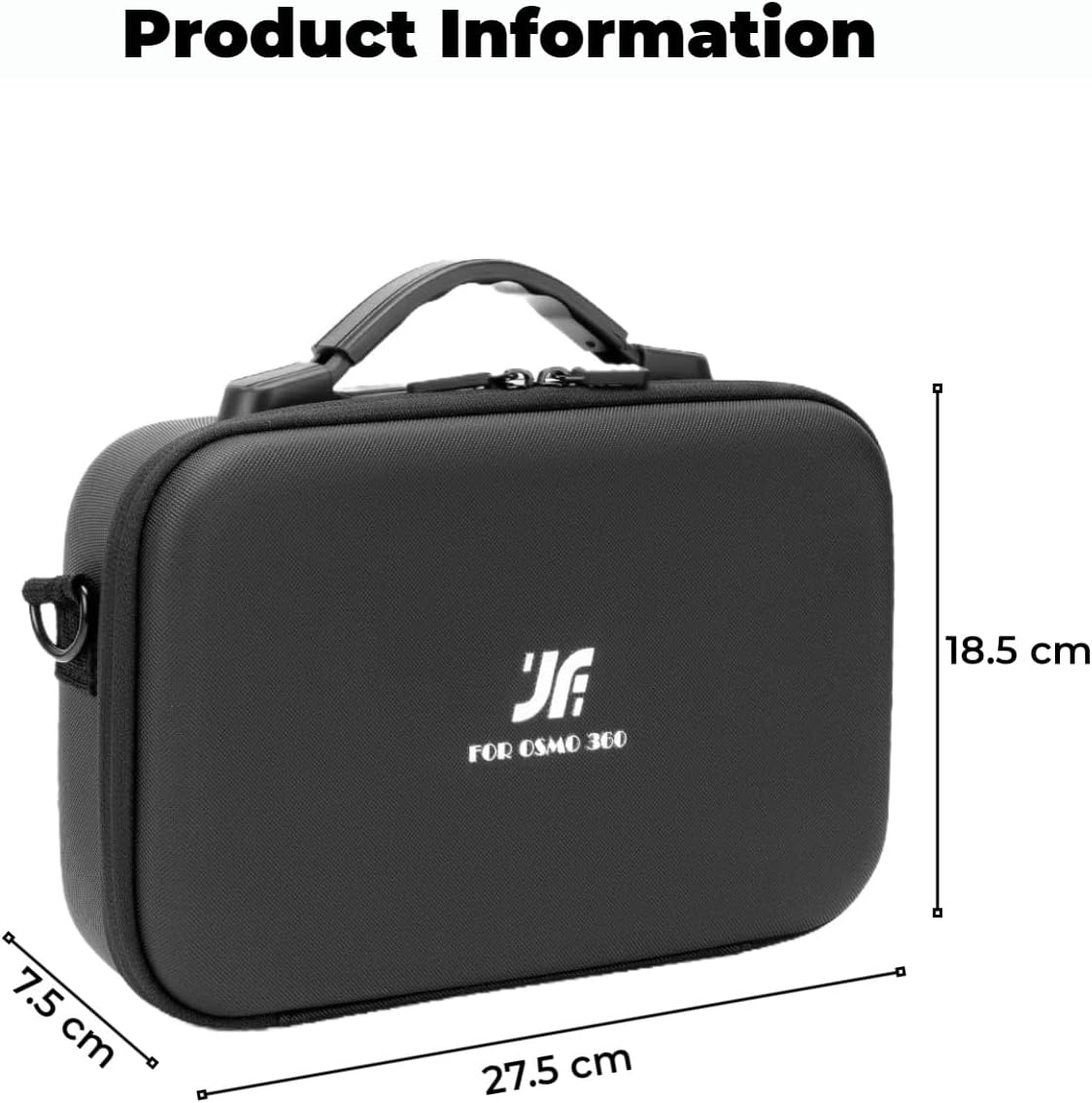 Generic Carrying Case for DJI Osmo 360, Travel Carrying Case with Customized Partitions for DJI Osmo 360 Accessories, Portable PU Leather Bag with Shoulder Strap and Carry Handle (Black) image number 4