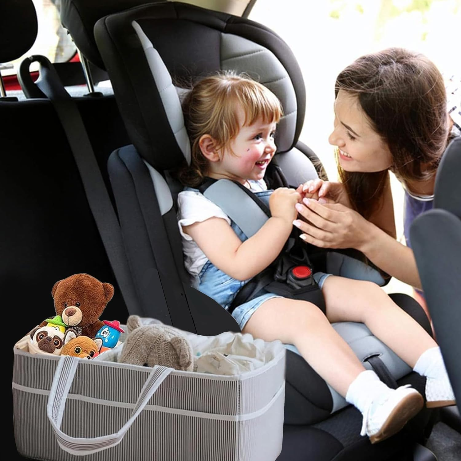 Baby Diaper Caddy Organizer - Large Tote Bag for Nursery Essentials, Gender Neutral Newborn Registry Must-Have, Car Travel Storage for Boys & Girls image number 5