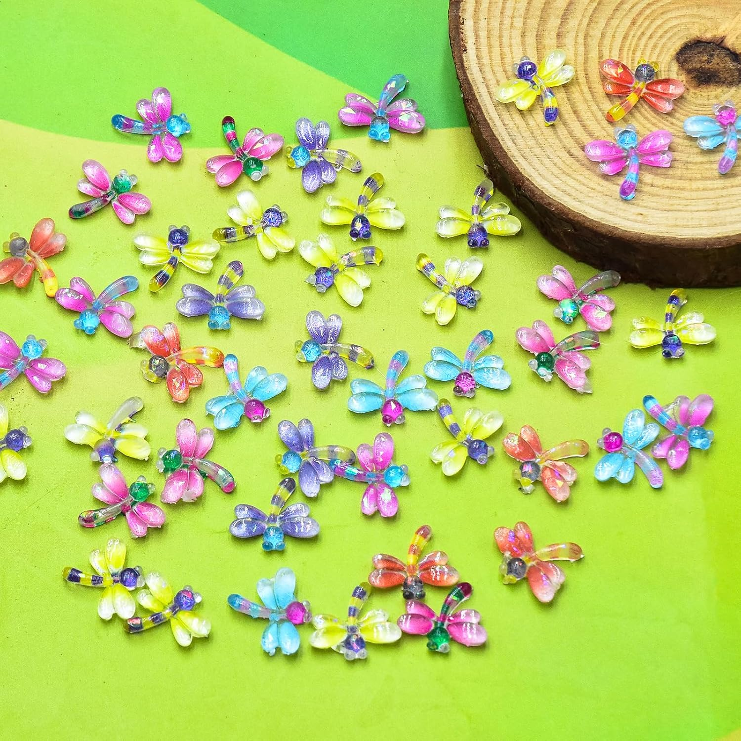 50PCS Mini Dragonfly for Crafts Dollhouse Miniature Resin Tiny Dragonflies for Fairy Garden Dollhouse Micro Landscaping Decoration image number 4