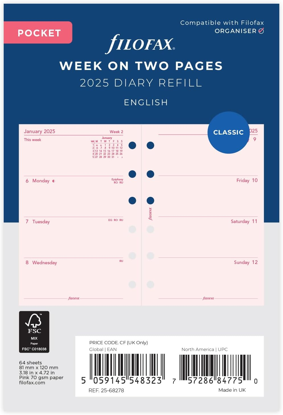 Filofax Pocket Week on Two Pages English 2025 image number 4