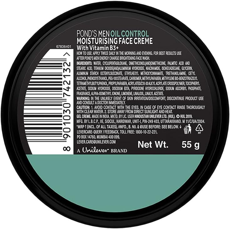 POND'S Men Oil Control Face Cr&egrave;me (Cream), 55 G image number 1