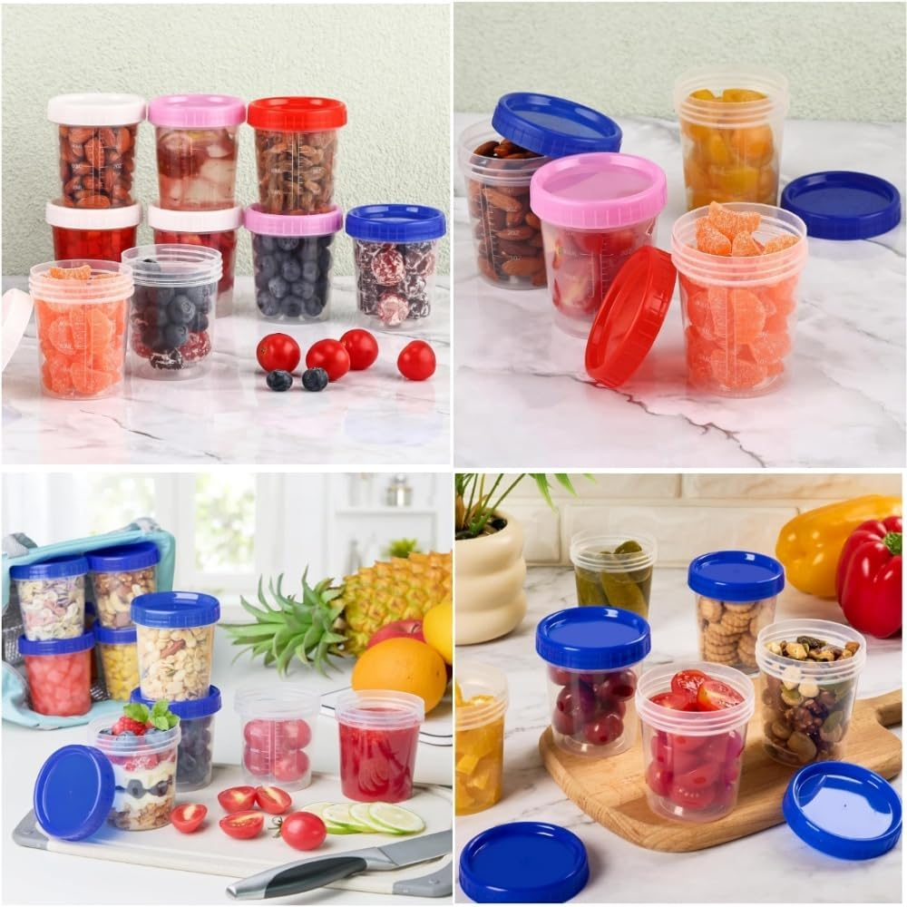 10 Pack Small Containers with Lids, Leakproof Condiment Containers with Screw Lids, Reusable Stackable Pvc Dip Sauce image number 5