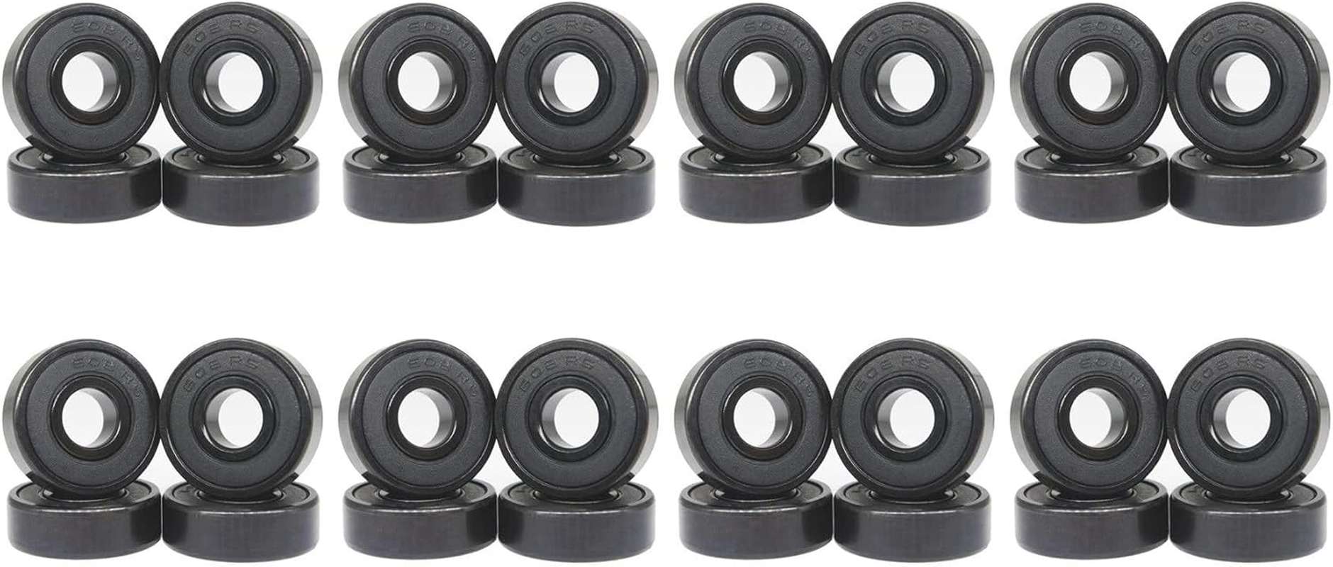 32X High-Speed 608RS Hybrid Black Ceramic Bearings Skateboard Bearings Ceramic Plastic Arc 608 Bearings image number 2