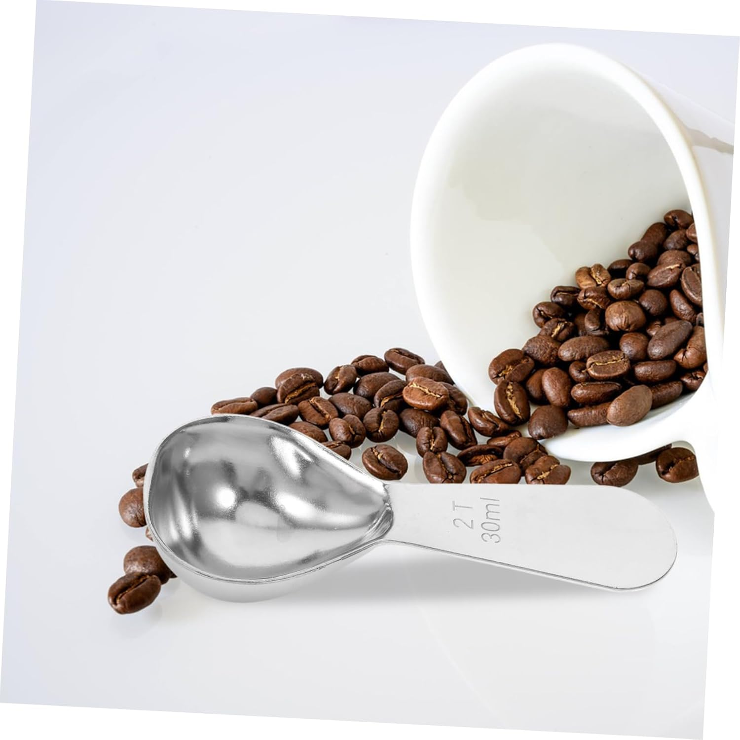 COLLBATH 2Pcs Stainless Measuring Spoon Short Handle Precision Scoop for Ground Coffee Milk Powder Tea Kitchen Tool for Accurate Measurements image number 6