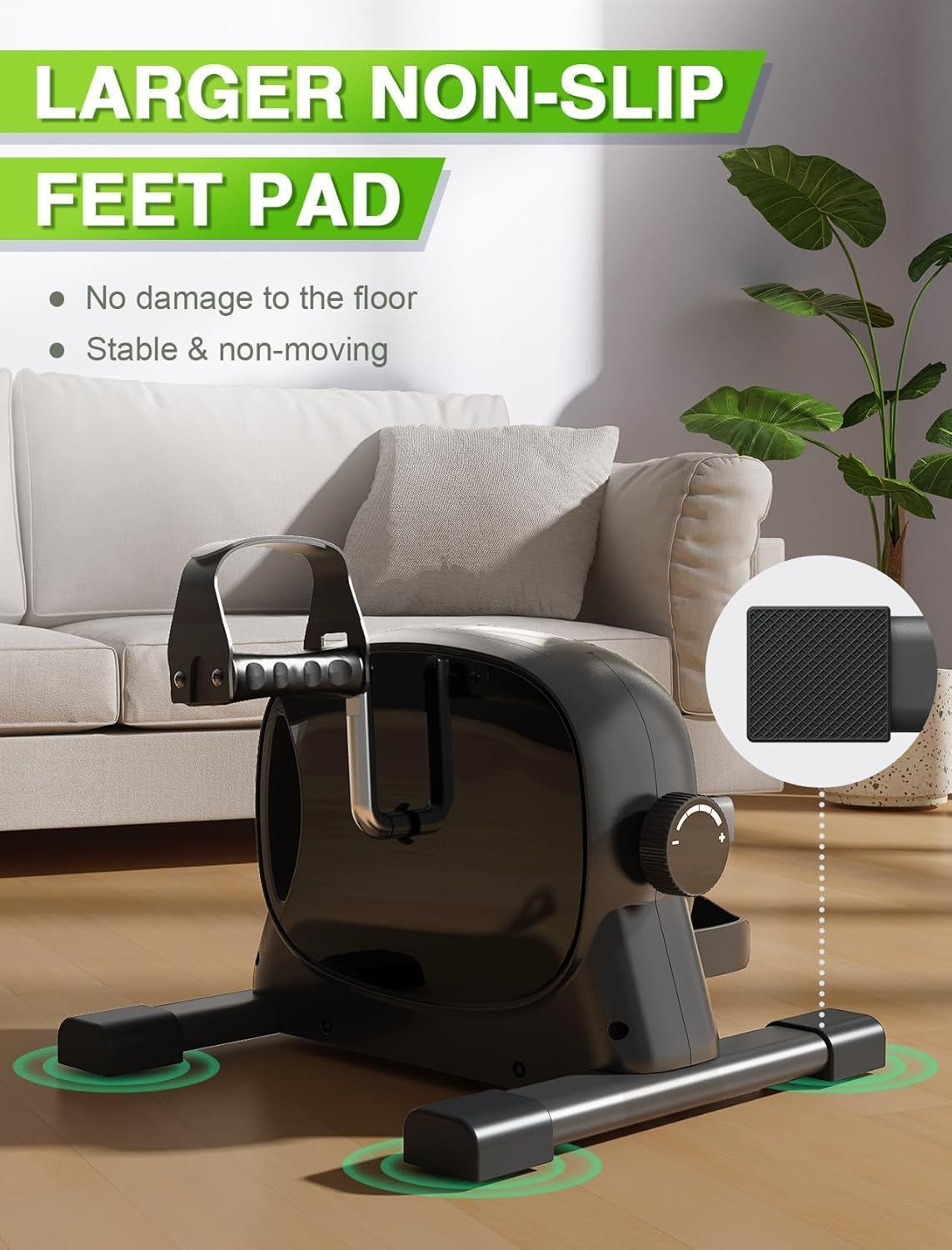 MINYII under Desk Bike Pedal Exerciser for Arm/Leg Exercise - Portable Mini Exercise Bike Desk Cycle,Leg Exerciser for Home/Office Workout image number 3