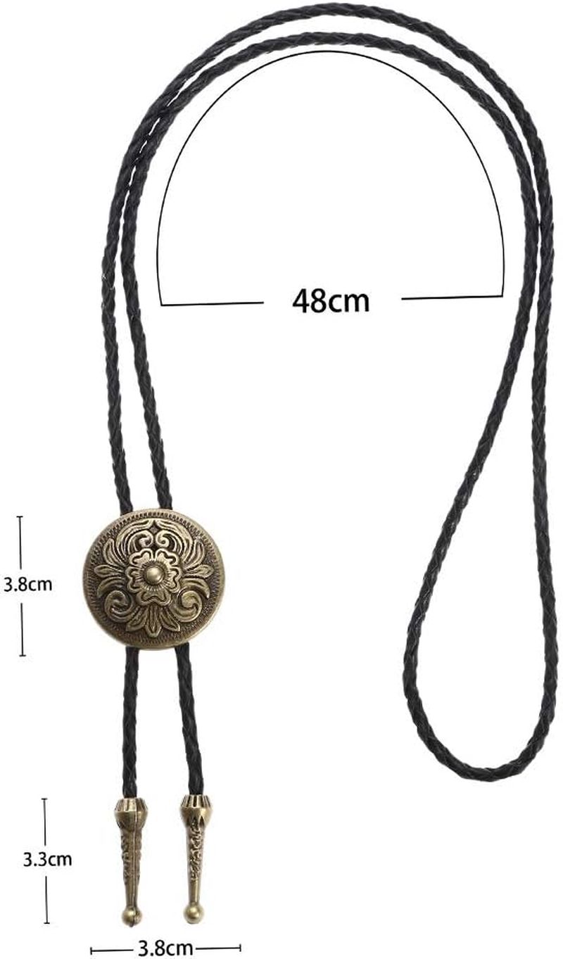 HOEACXY Mens Bolo Tie Native American Cowboy Retro Bull Longhorn Bola Ties Handmade Necktie Costume Accessories