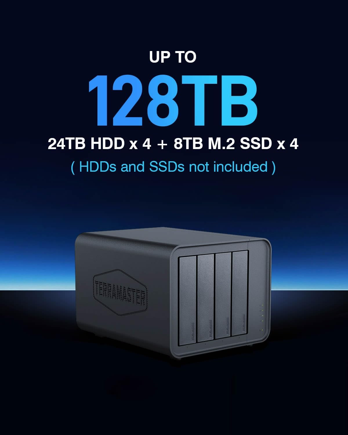 TERRAMASTER D8 Hybrid HDD Nvme Enclosure USB 3.2 Gen 2 10Gbps Type C 8Bay USB Storage Supports RAID 0/1/Single/Jbod Exclusive 2+6 RAID Hybrid Disk Array (Diskless) image number 6