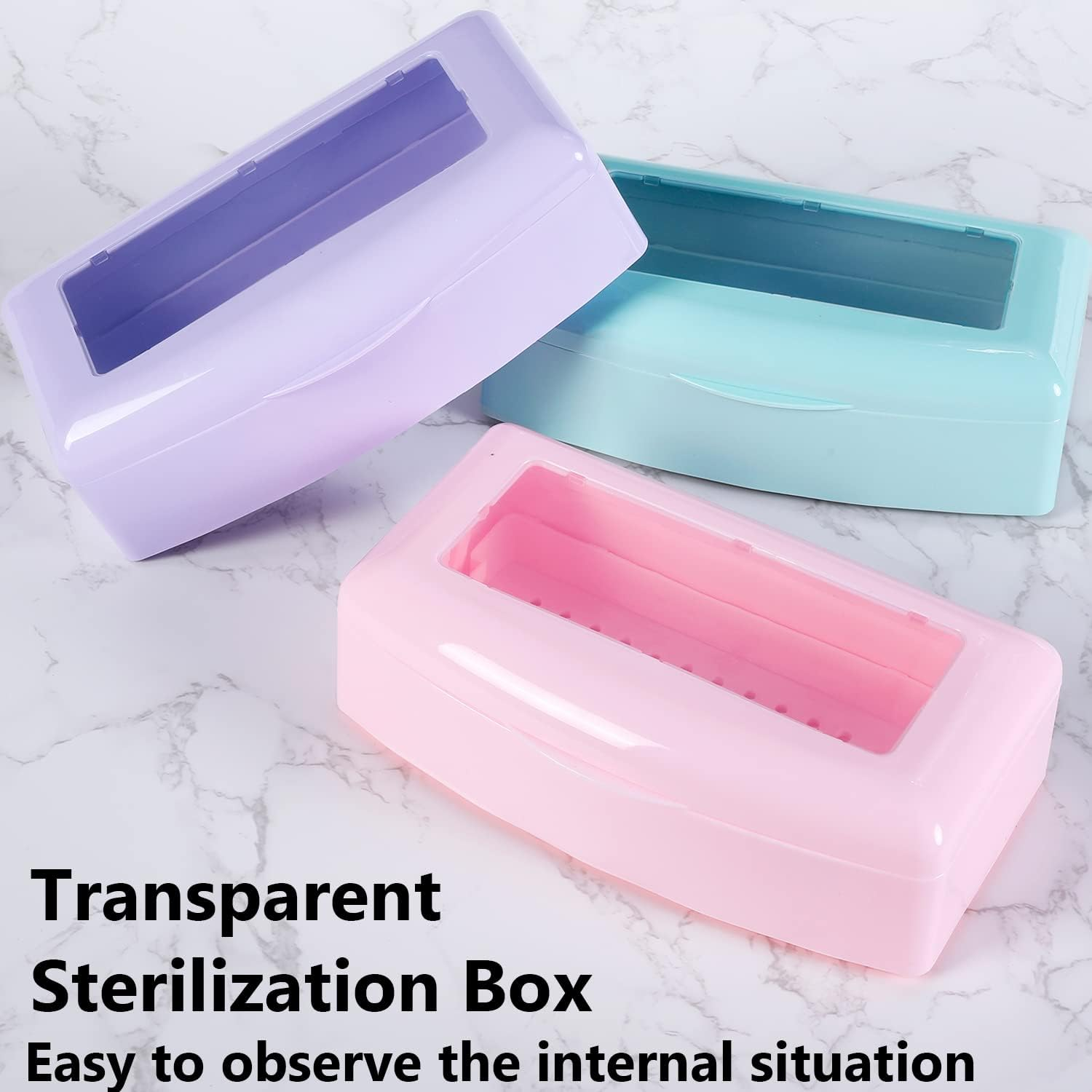 Machine-Ya Plastic Sterilizing Tray,Sterilization Box,Nail Art Tool Sterilizer Tray, Sterilizer Tray Box Nail Art Salon Sterilizing Too（Pink）