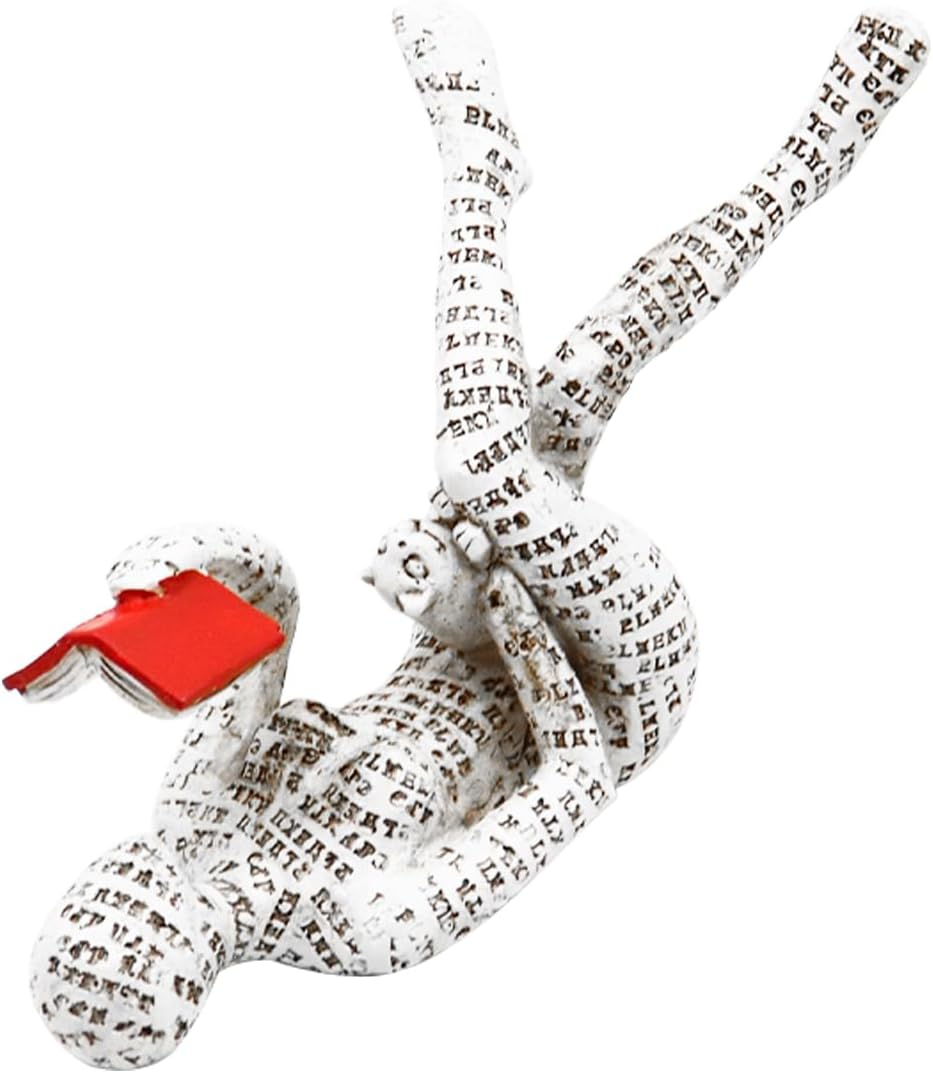 NUZAMAS Modern Reading Woman Statue Pulp Books Figurine Thinker Statue Home Decor Abstract Characters Decoration for Living Room Office Bedroom Table Desk (Sitting) image number 1