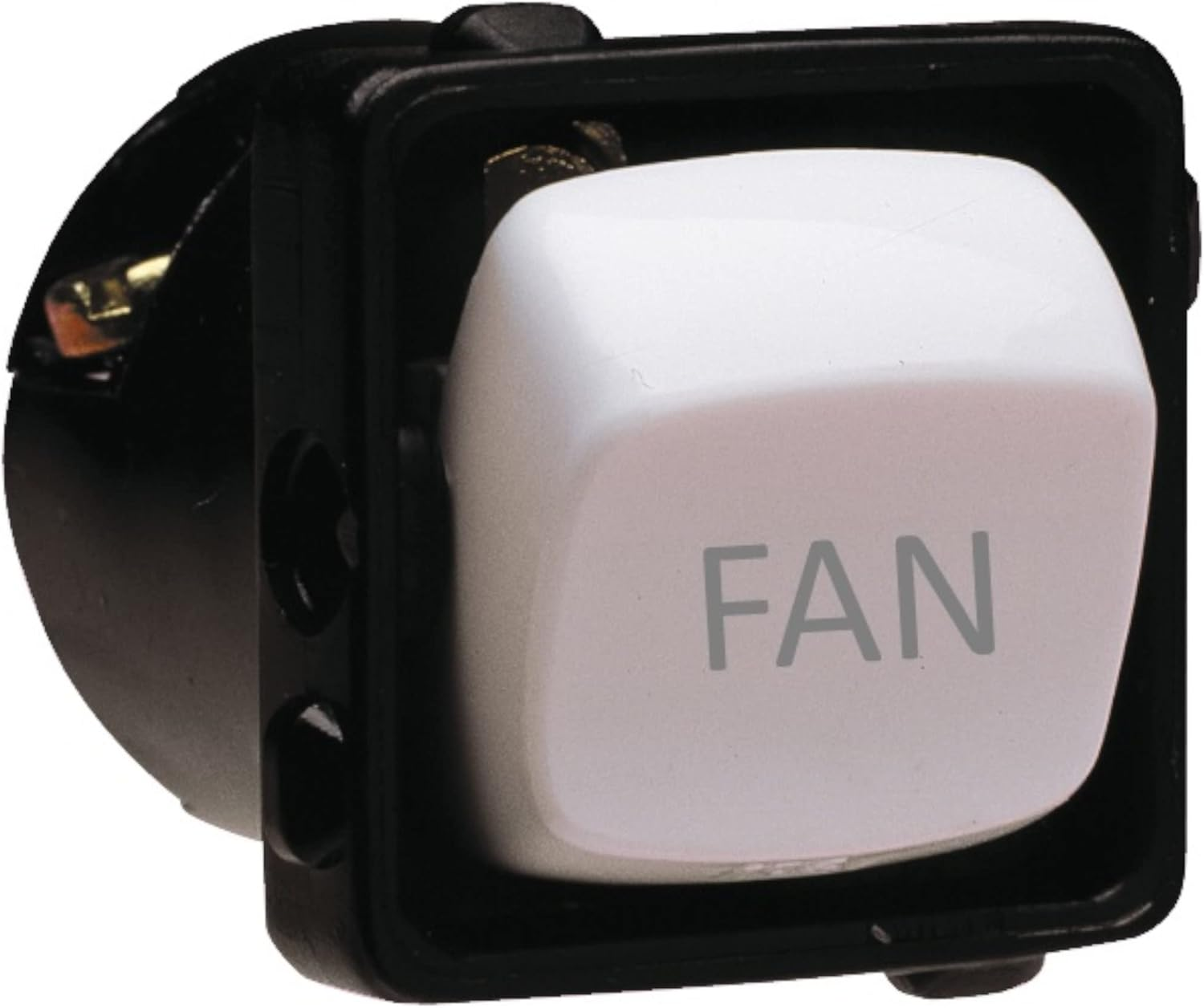 HPM 10A 240V Fan Engraved Rocker Switch Mechanism, White