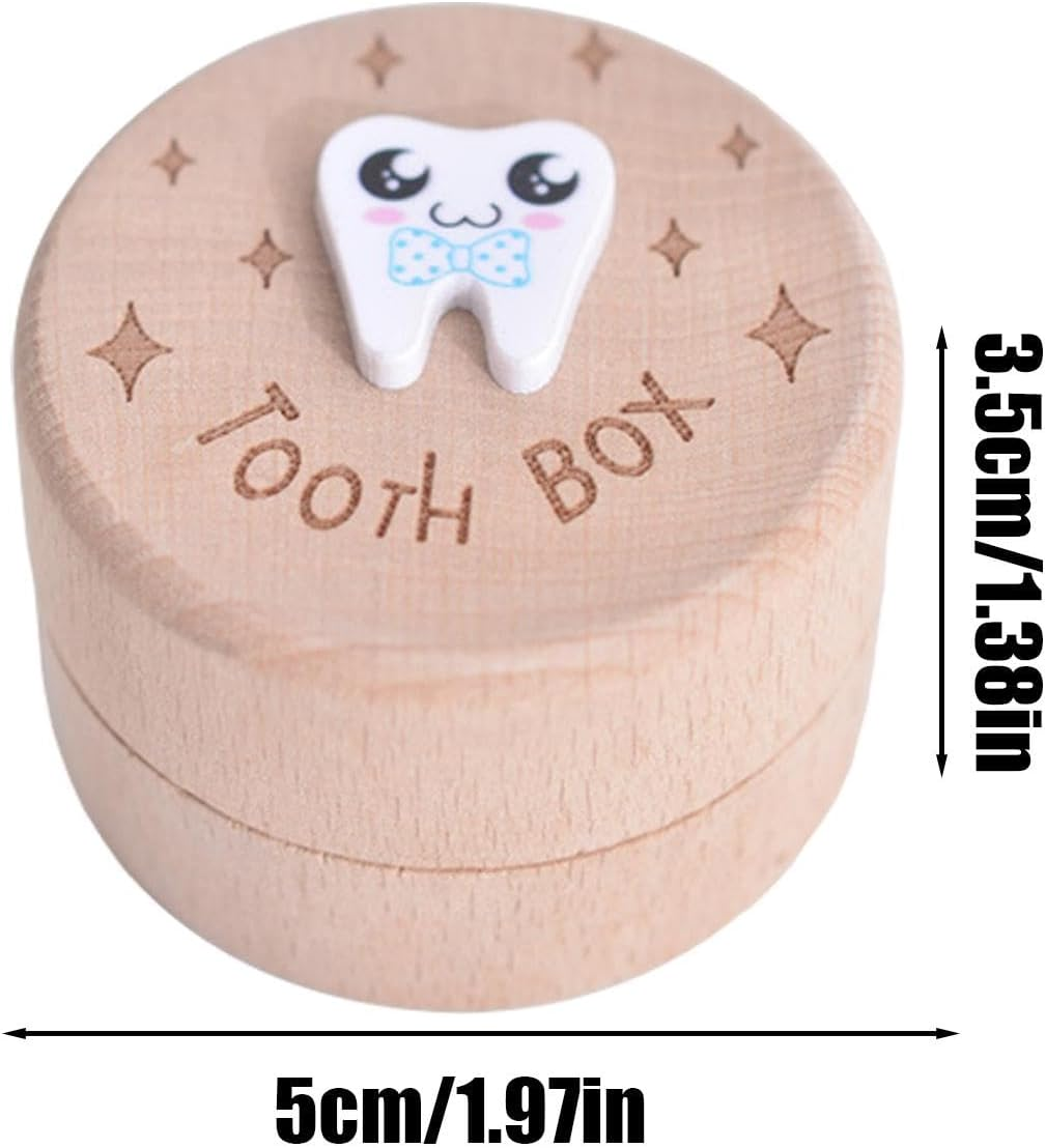 Tooth Holder for Kids Teeth - Dropped Teeth Wooden Storage Box | Tooth Keep Chest, Tooth Holder Storage Box for Kids Teeth First Tooth Keeper, Tooth Fairy Treasure Container and Keepsake Box for Girls - A image number 2