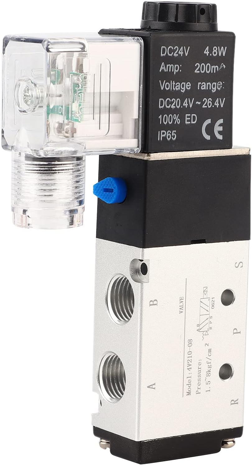 4V210-08 Solenoid Air Valve 2 Position 5 5 Port Pneumatic Control Valve for Industrial Use (DC24V) image number 2