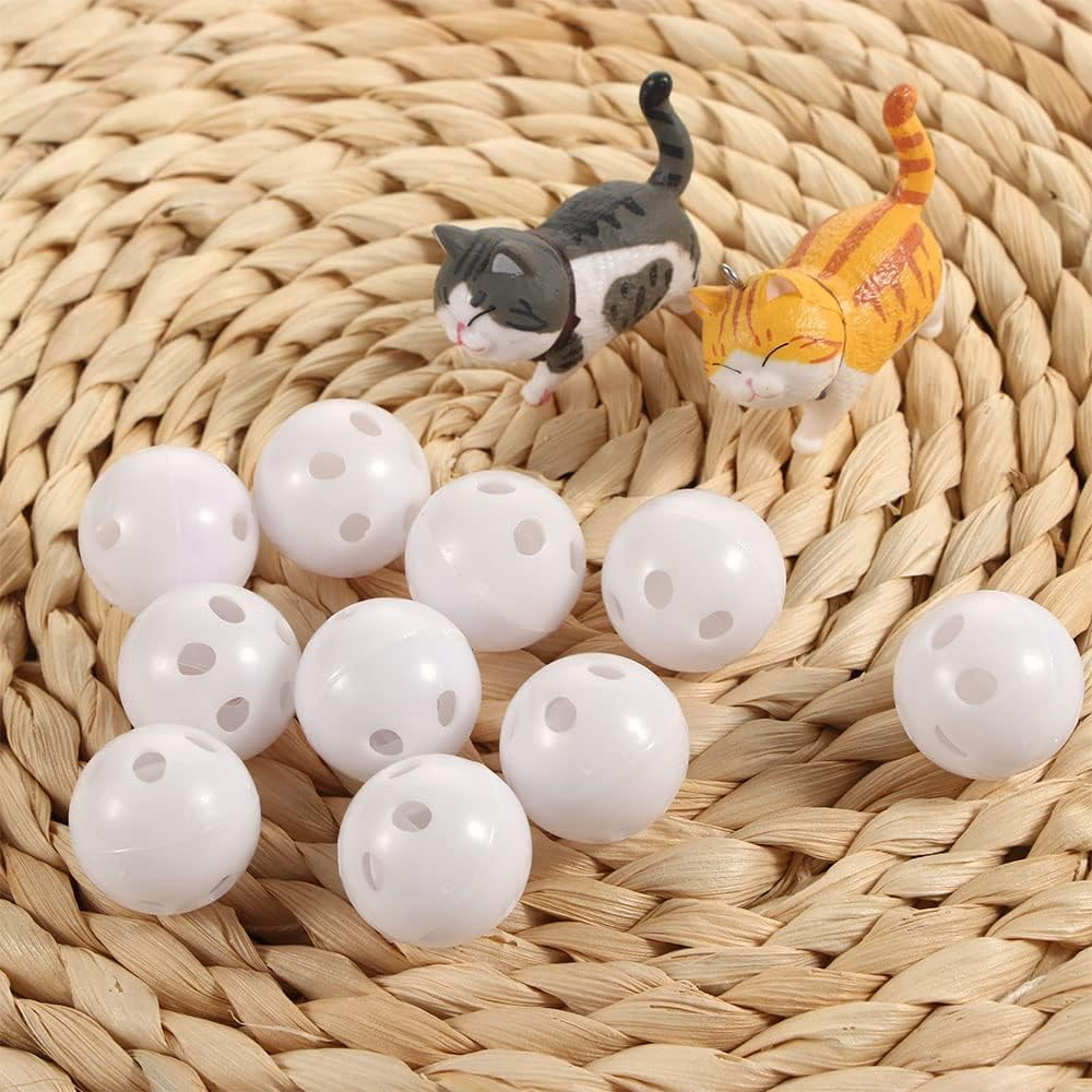 10 Pcs White Rattle Balls Inserts Rattle Box Repair Doll Noise Maker Noise Maker Insert Rattle for Animal Puppet Doll Pet Rattles and Plush Rings image number 1