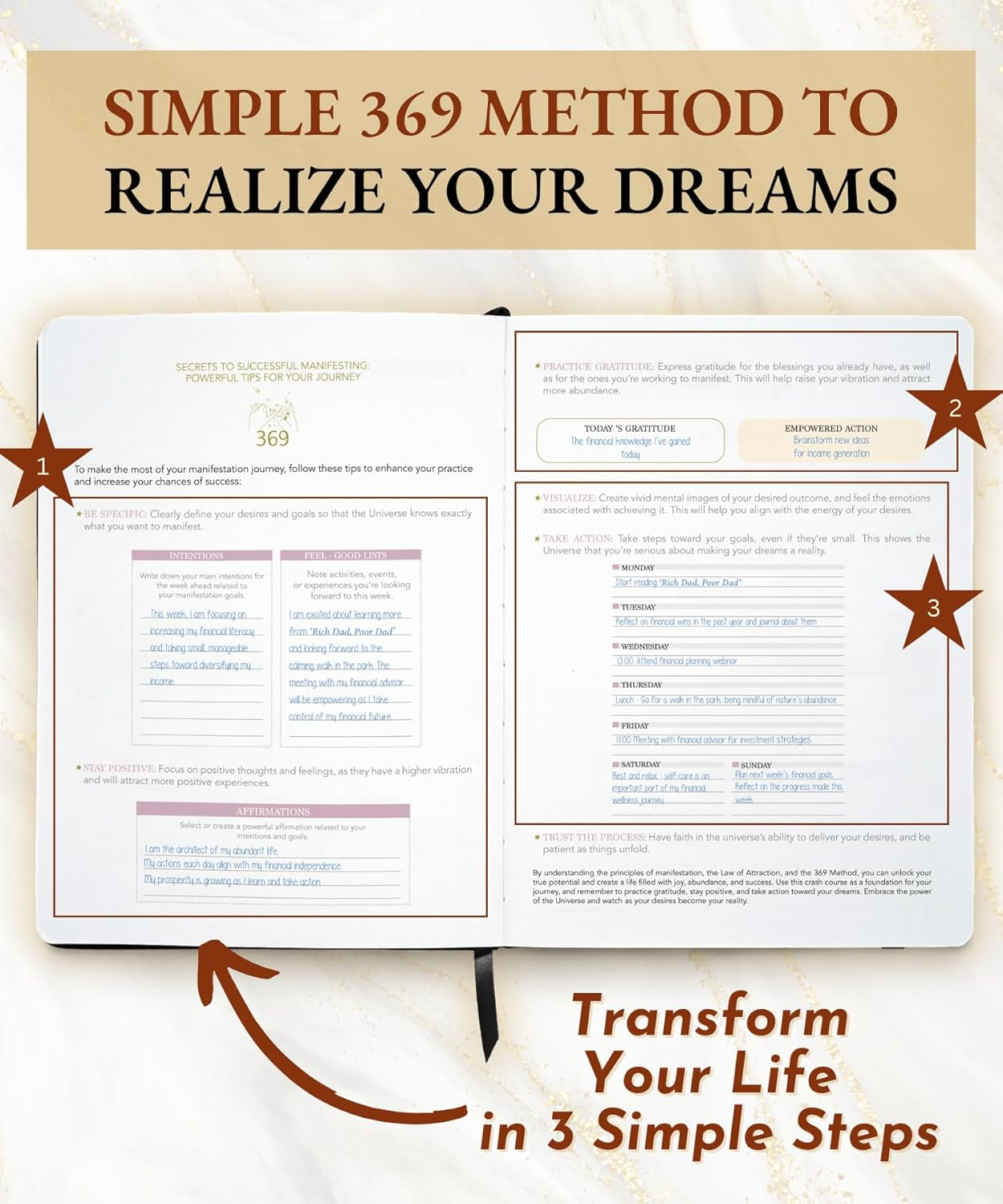 Project 369 the Key to the Universe: a Comprehensive Law of Attraction Planner to Unlock Your Limitless Potential - Law of Attraction Journal Presented in Luxurious Gift-Ready Packaging - Mystic Muse In Manifestation Maroon image number 2